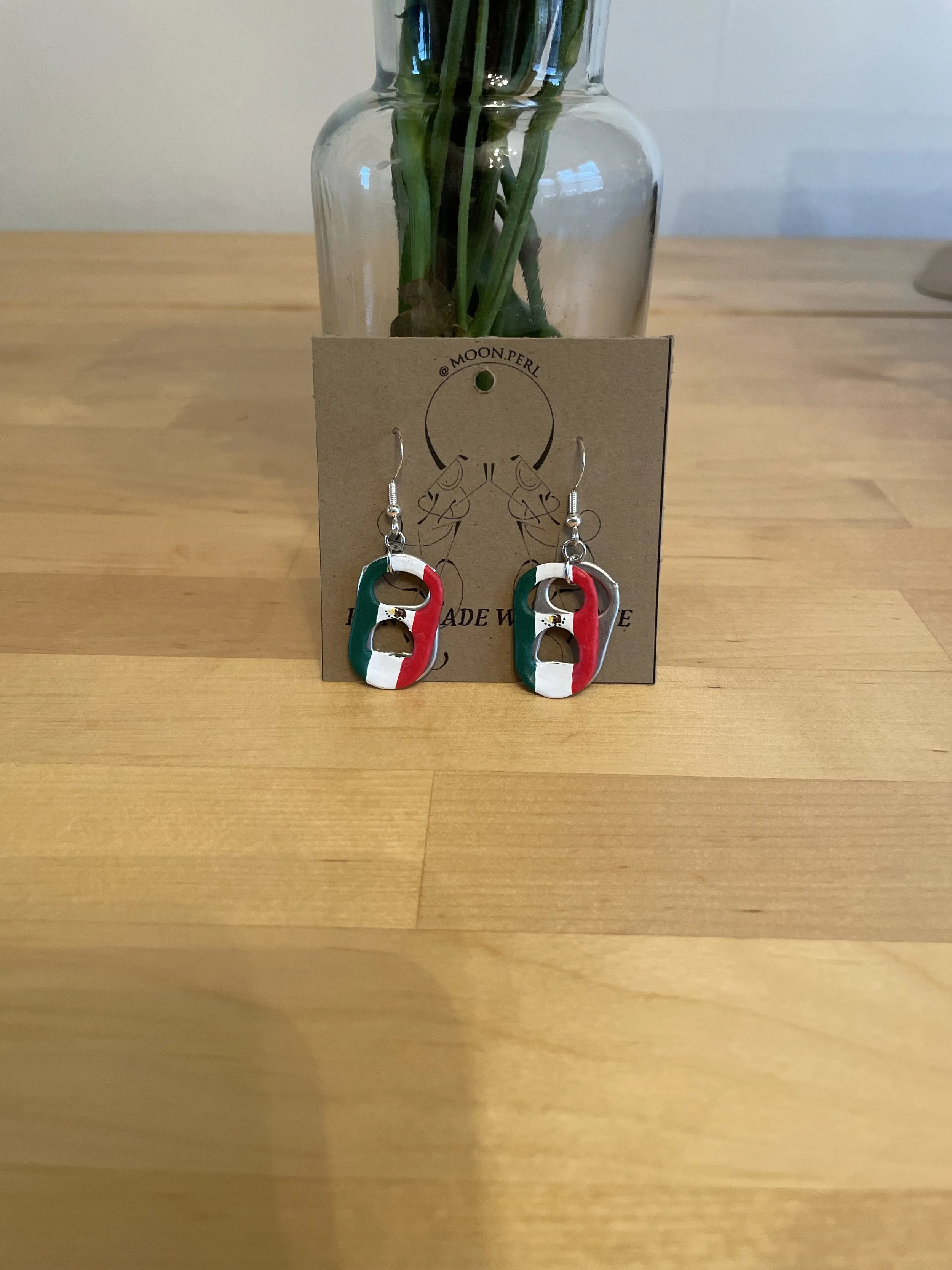 Mexican Flag Pop Tab Earrings
