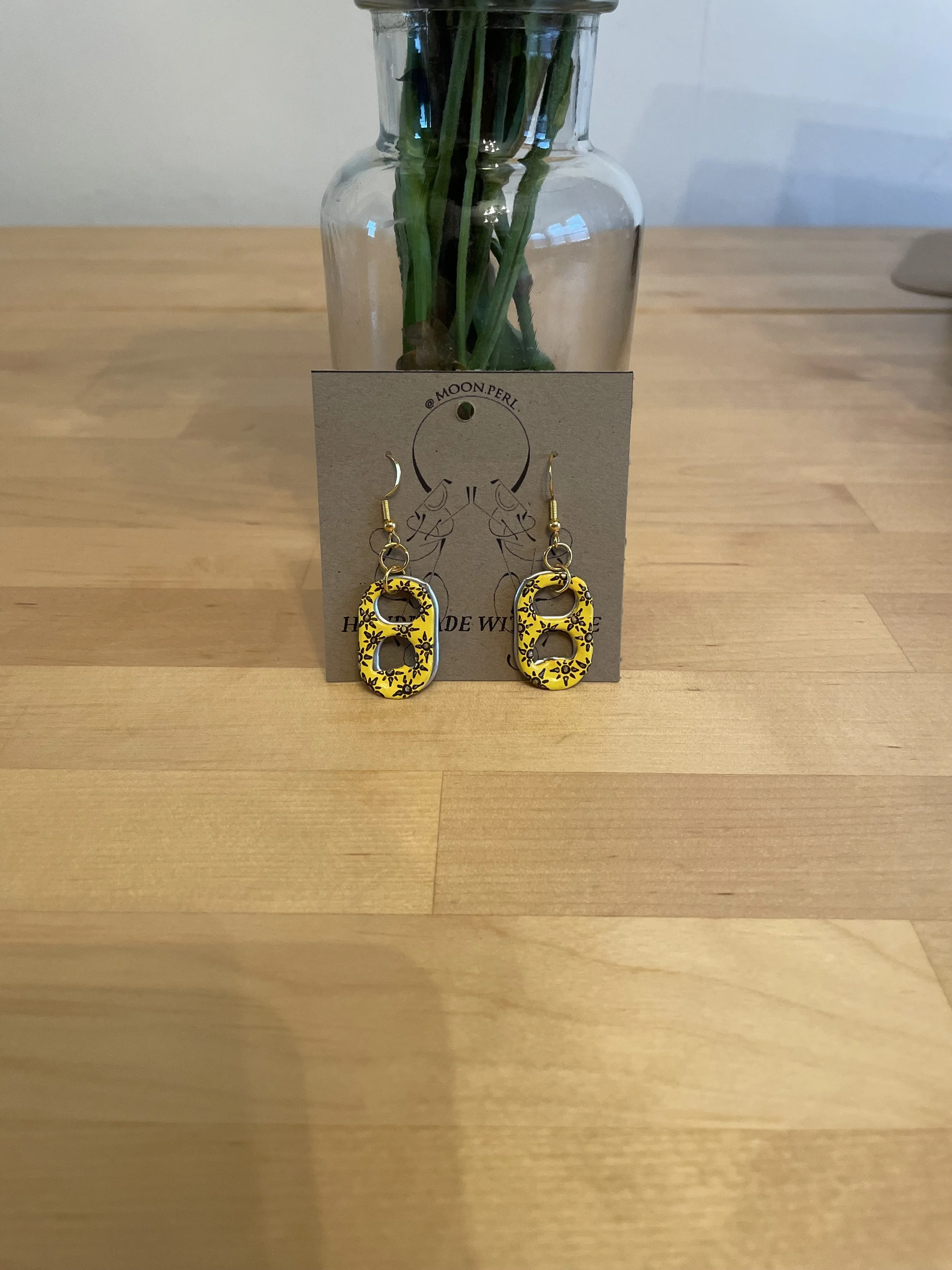 Starburst pop tab earrings