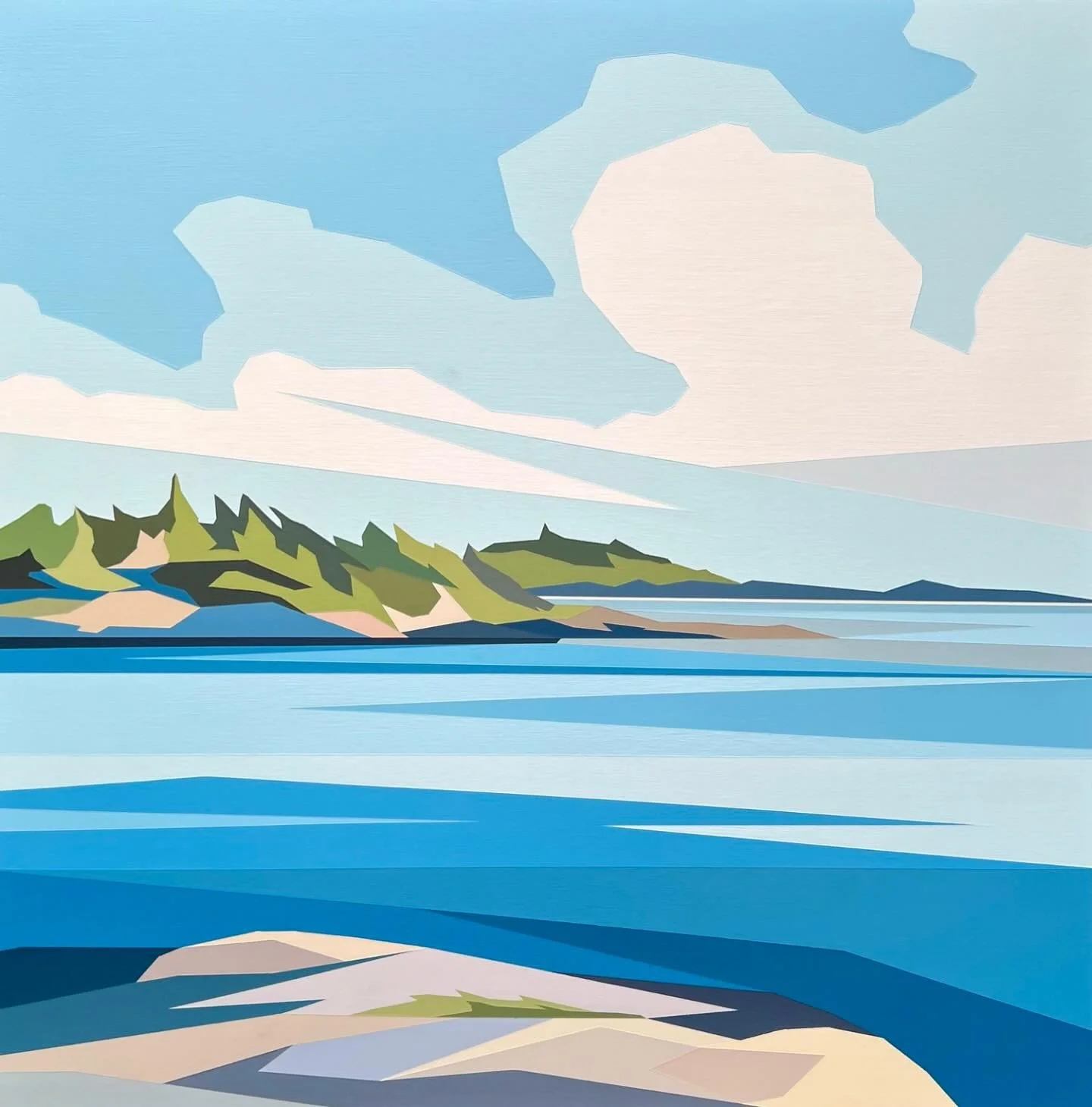Hope your weekend looks like this! 

Silver Lining 
by Kyle Sorensen 
acrylic on birch 
24&rdquo; x 24&rdquo; 
🔴SOLD
