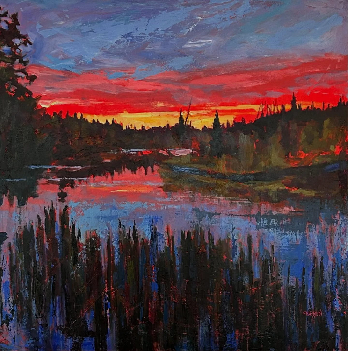 Hopefully your summer has included some time spent in wild, empty places&hellip;

A New Way to Pray
HOLLY FRIESEN
acrylic on canvas
36&rdquo; x 36&rdquo; 

#canadianart #canadianlandscape #sunset #sunrise #canoeculture #muskoka #wilderness