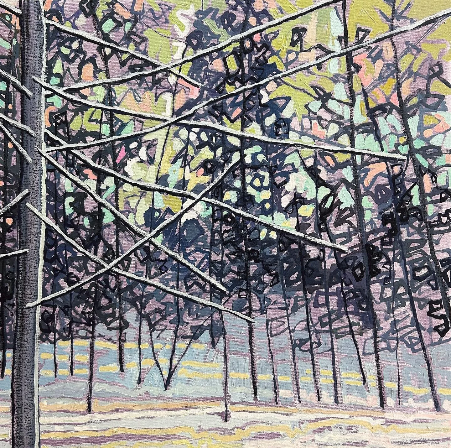 Although it&rsquo;s not here to stay just yet, there&rsquo;s nothing quite like a blanket of fresh snow.

Fresh Tracks II
by Kim Atlin
oil on canvas 
24&rdquo; x 24&rdquo; 

#brittongallery #muskokaartgallery #kimatlin  #winterlandscape #downtownbrac