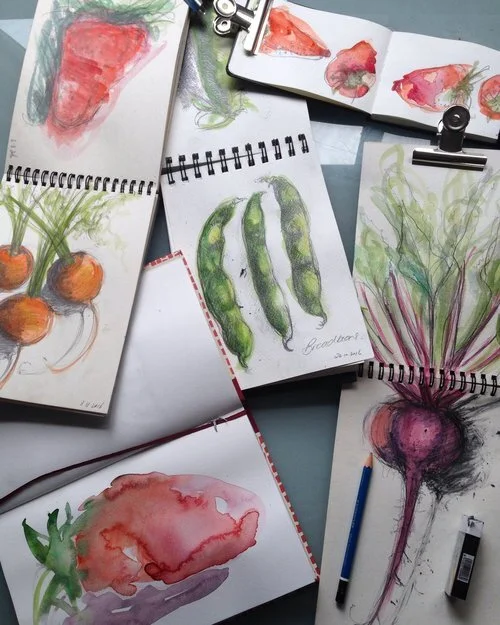 Various sketchbooks in process