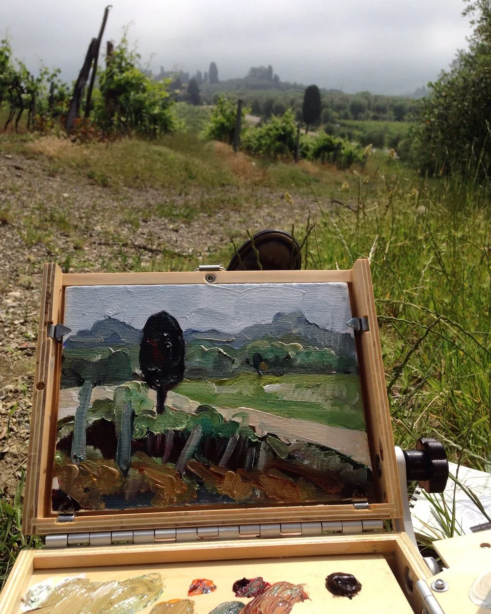 Painting en plein air in Tuscany June 2016