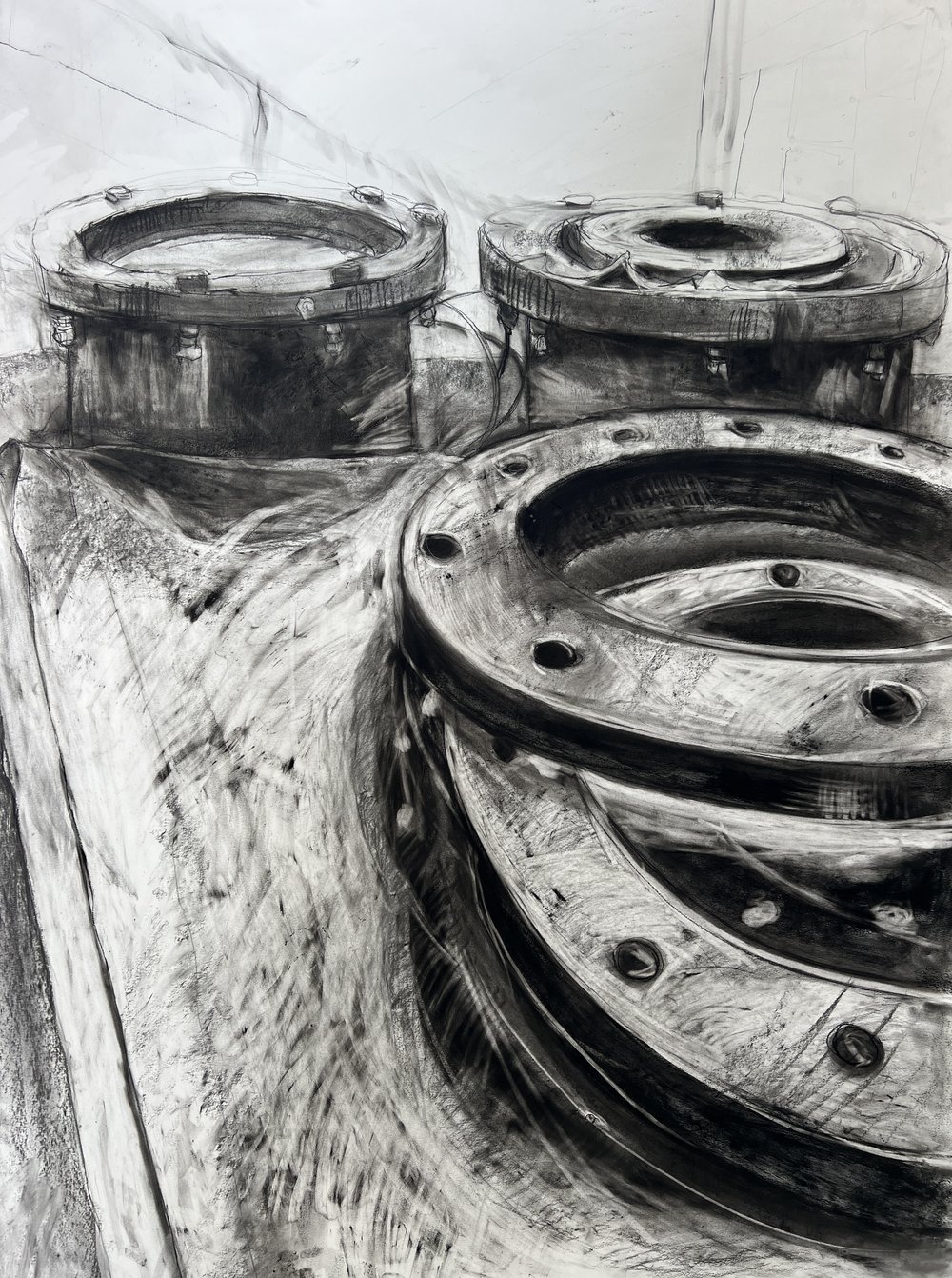 Liddell Power Station artist residency 2023_Mother iii, charcoal on paper, 150 x 110 cm.JPEG