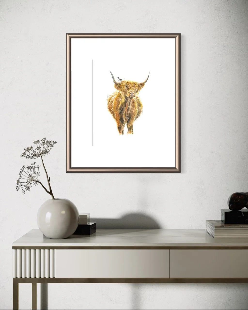 Highland Cow_Framed_Grey Large.jpeg