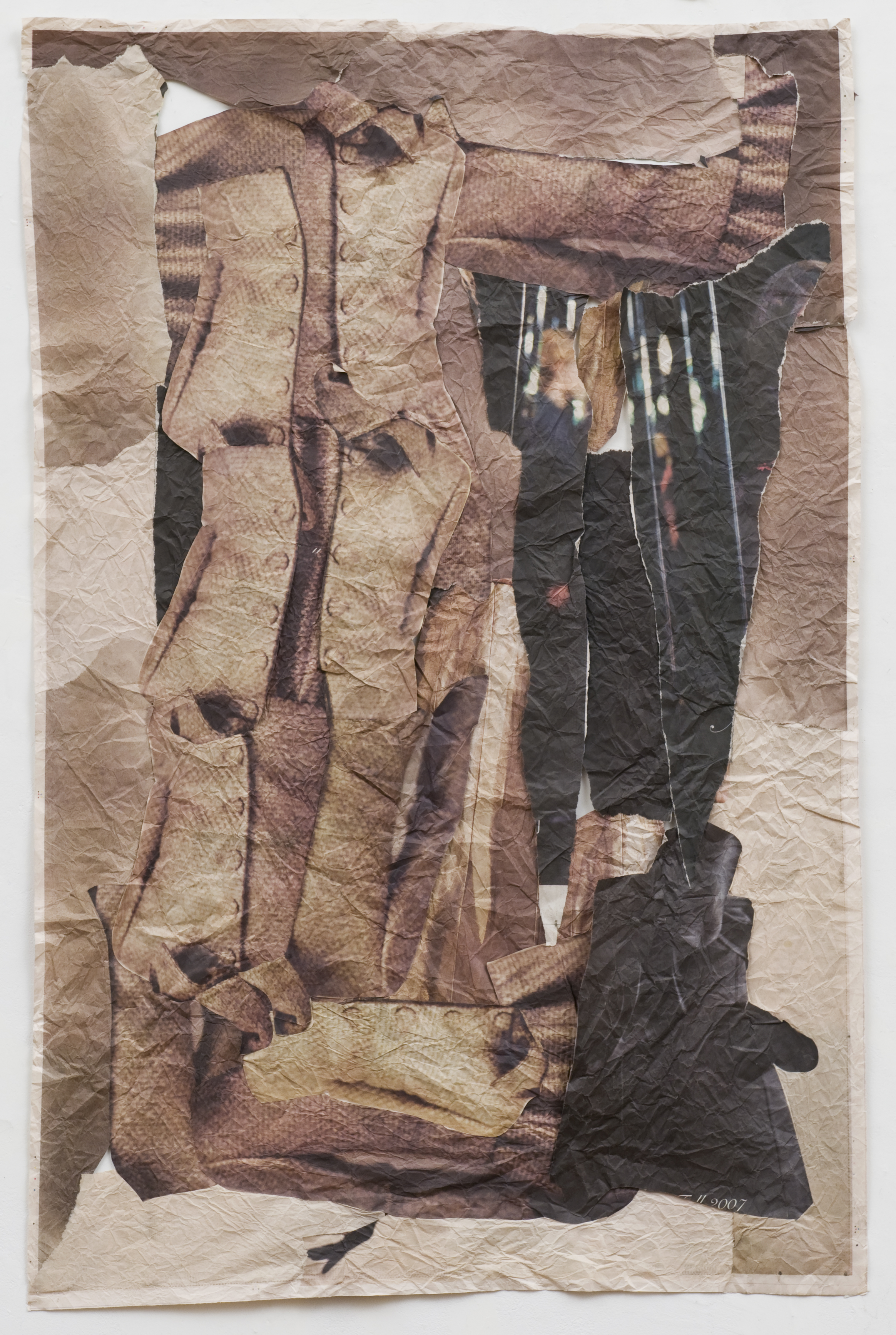   To Deny The Feeling Scared , 2008 Newspaper, glue 42 x 34 inches 