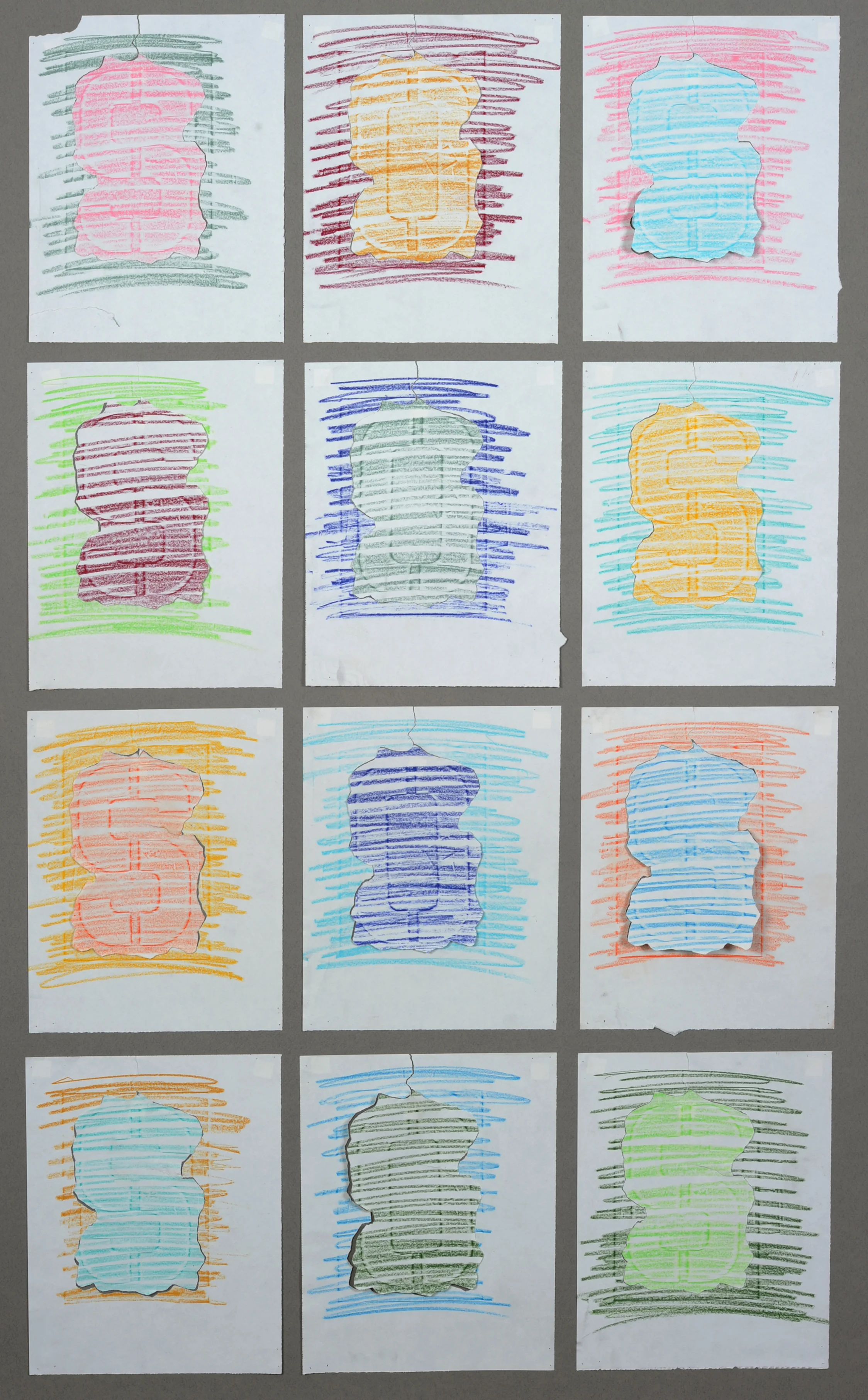 Untitled (SOS) 1/12 , 2009 Color Pencil, paper 39 x 24 inches