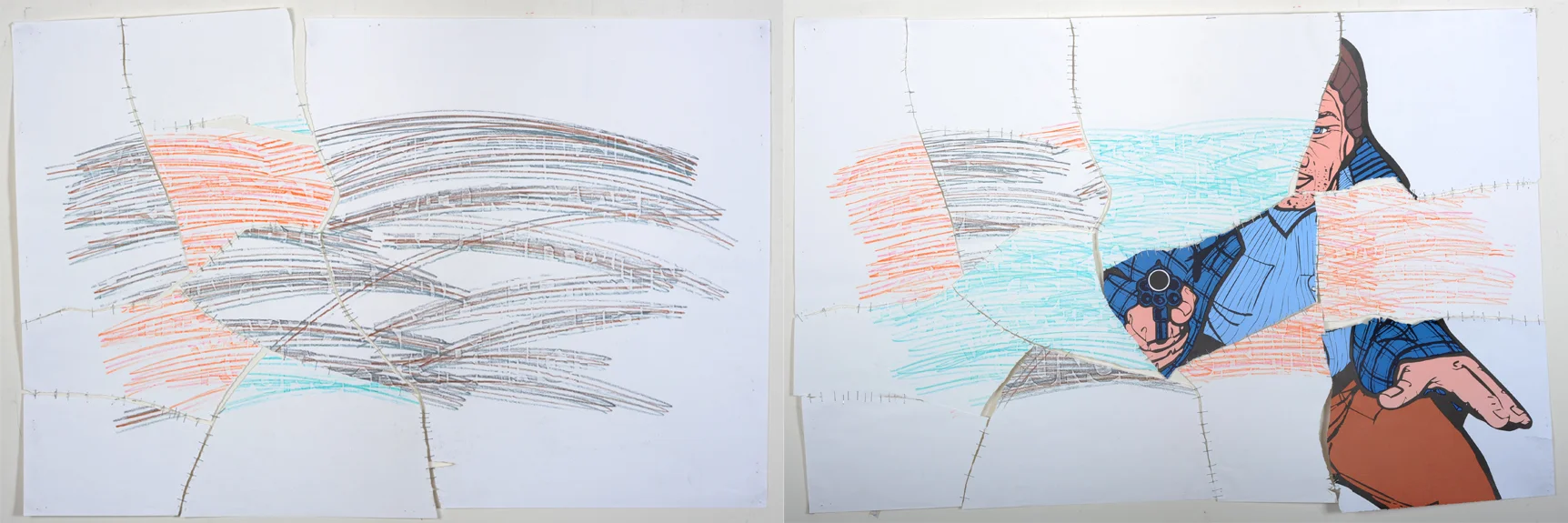 Things Change , 2010 Paper, poster, color pencil, staples Approximately 26 x 38 inches each