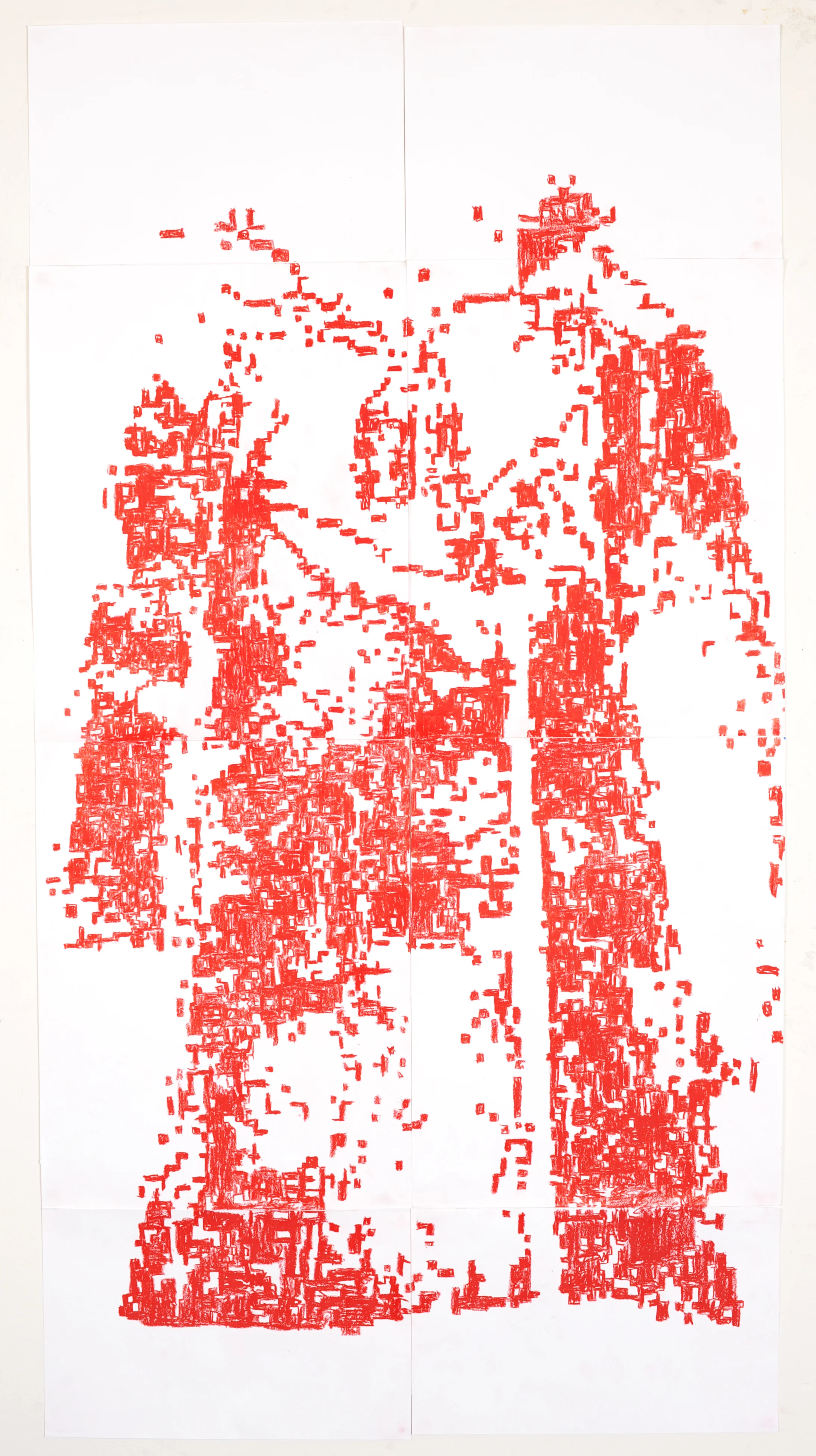 "What's a Mcguffin?" , 2011 Color pencil, ten parts on paper 51 x 27 inches
