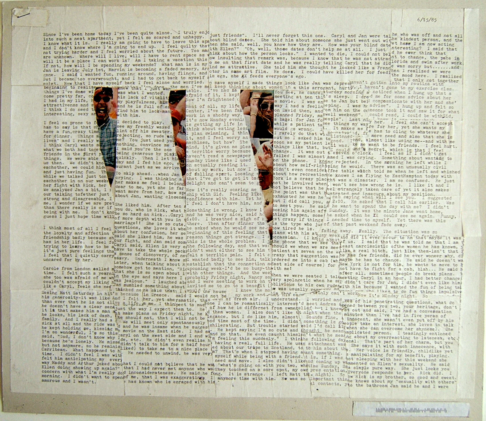Outlaw , 2005 Torn letters on paper 15 x 17 inches