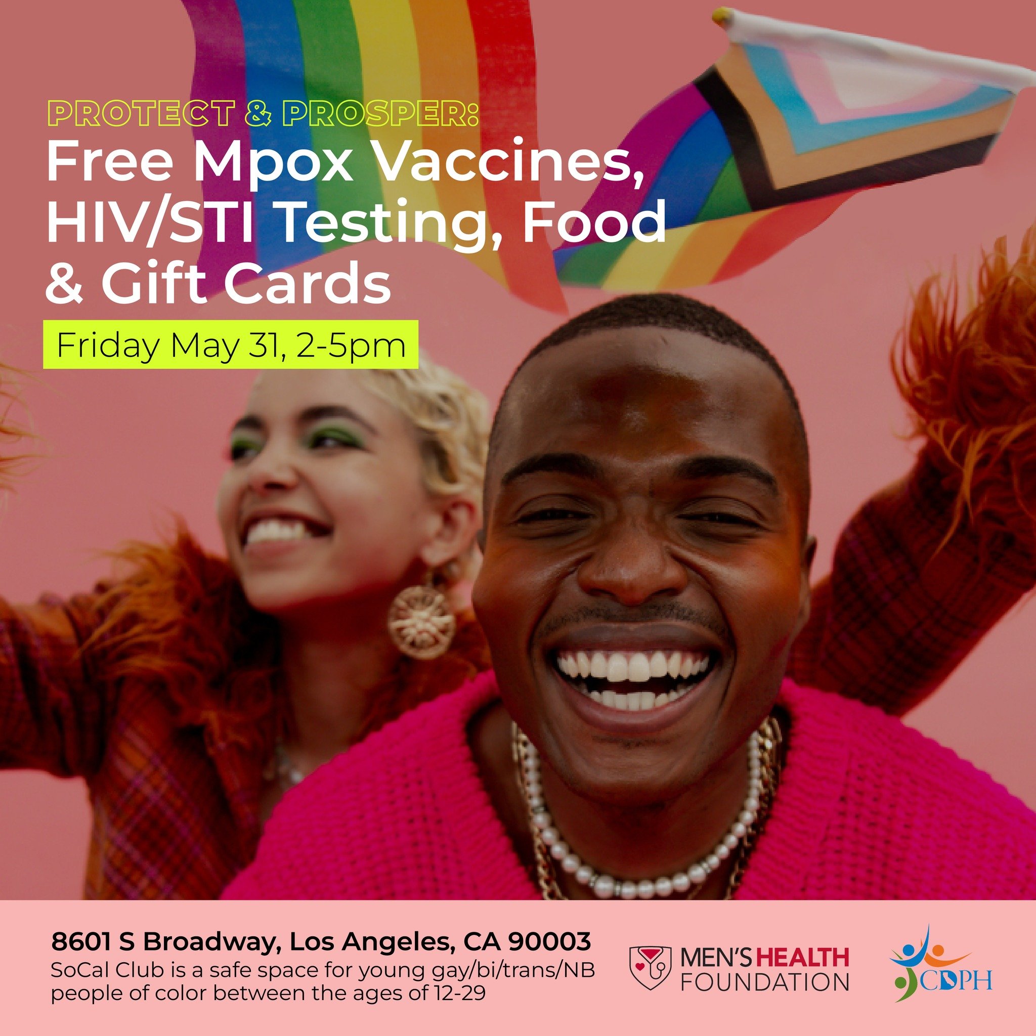 With monkeypox on the rise, it's not a bad idea to get vaccinated! Come get vaxxed and enjoy tacos with us in two weeks! ❤️

#mpox #mpoxvaxxed #tested #STIs #HIVtesting #socalclub #southla #gaysouthla #food #tacos