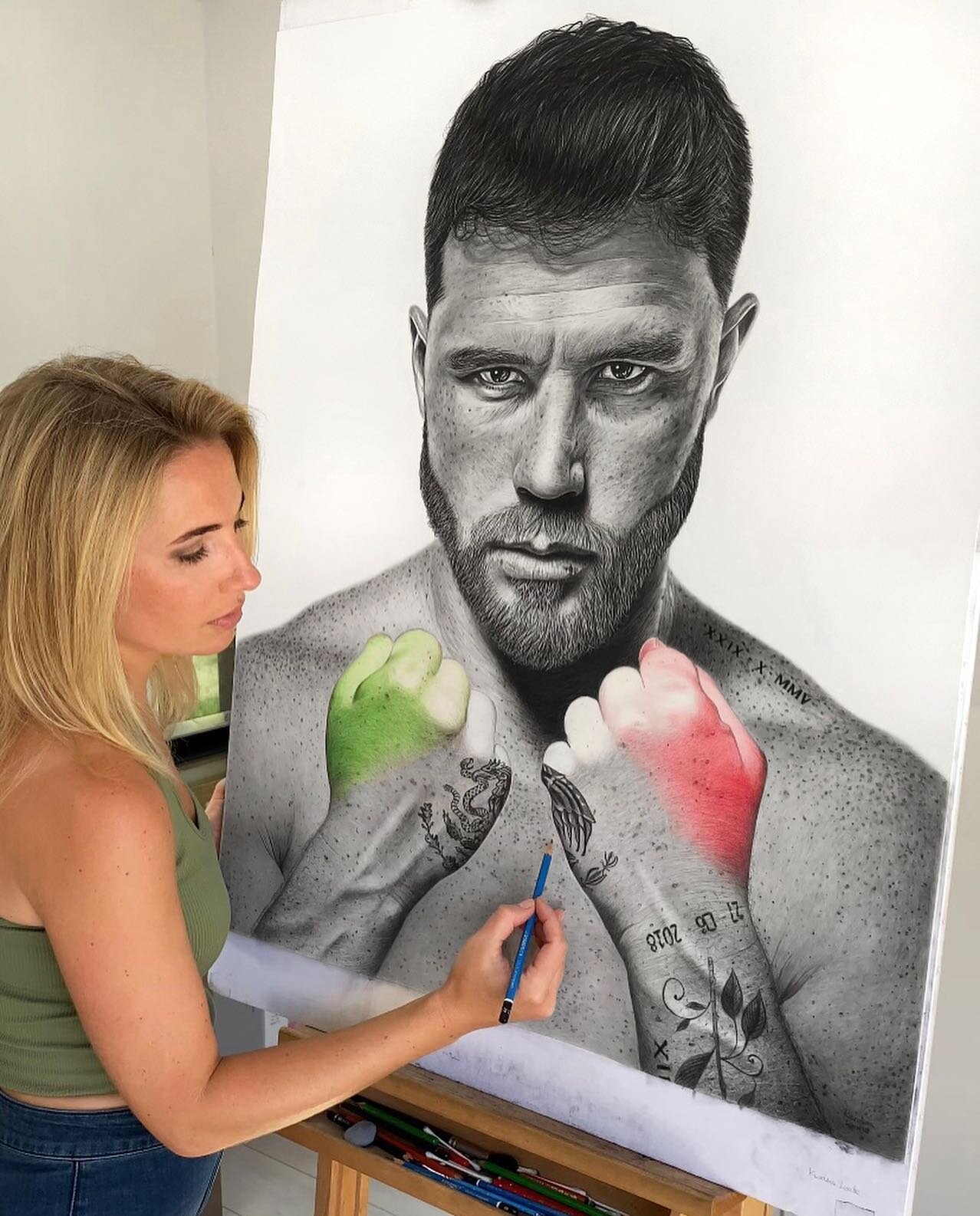 Good luck tonight Champ! 🥊🇲🇽 
Are you team @canelo or team @twincharlo ? 
&bull;
See my original artwork at @artunified gallery.
