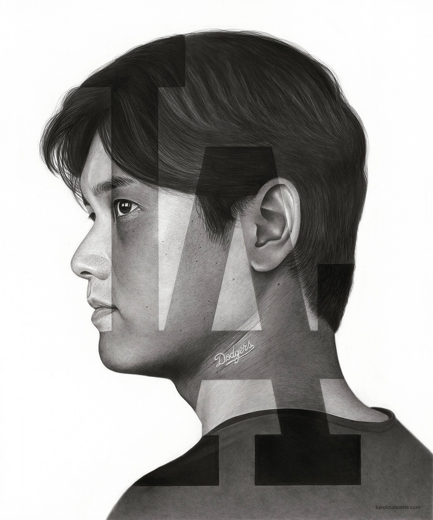 &ldquo;SHOTIME&rdquo; 
Charcoal &amp; graphite on archival paper. 
A portrait of @shoheiohtani nicknamed &ldquo;Shotime&rdquo;. 
@dodgers &amp; LA tribute!
Progress video coming on the next post! 
&bull;
Original &amp; Limited Edition Prints availabl