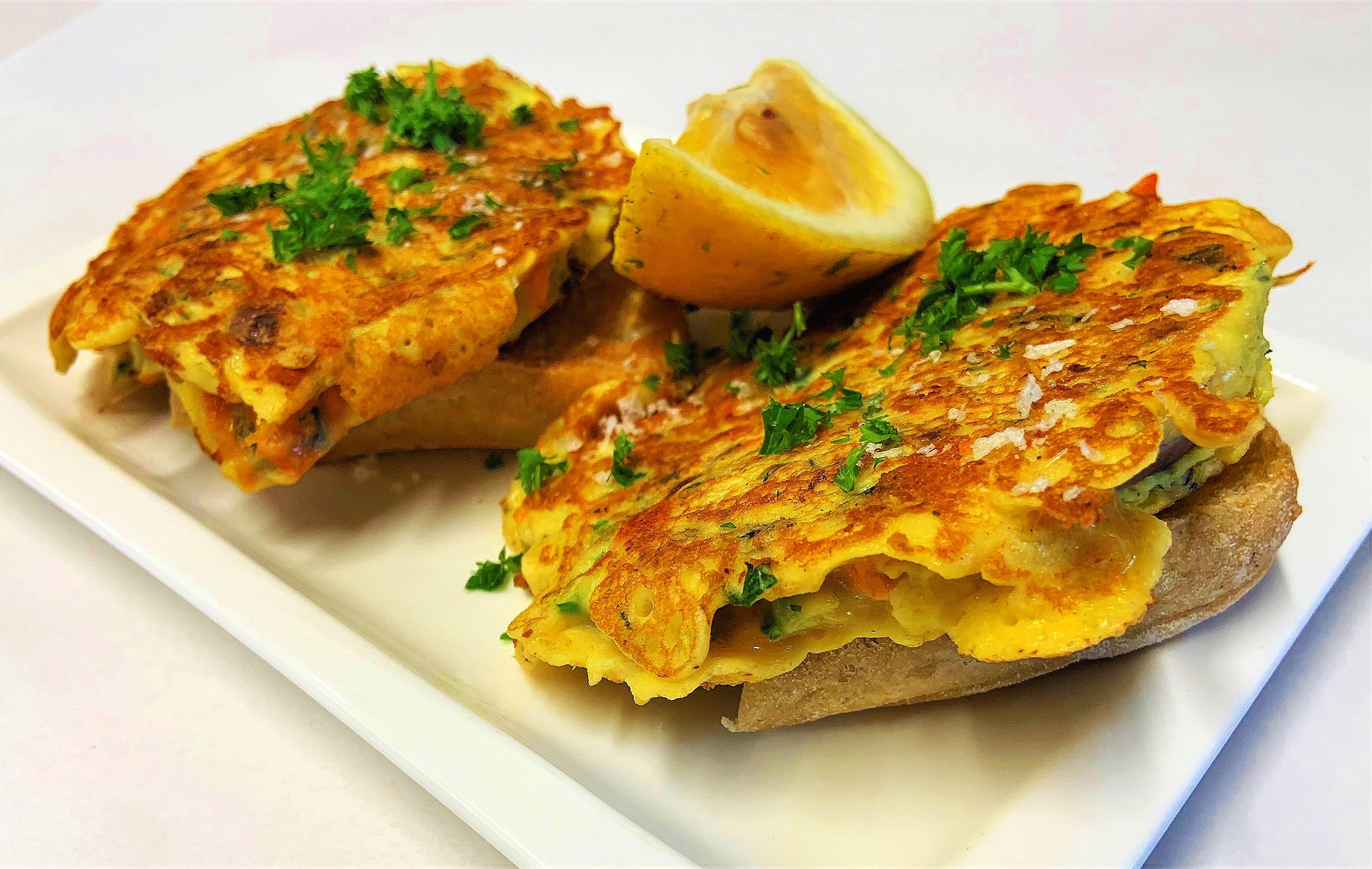 Mussel Fritters on Ciabatta