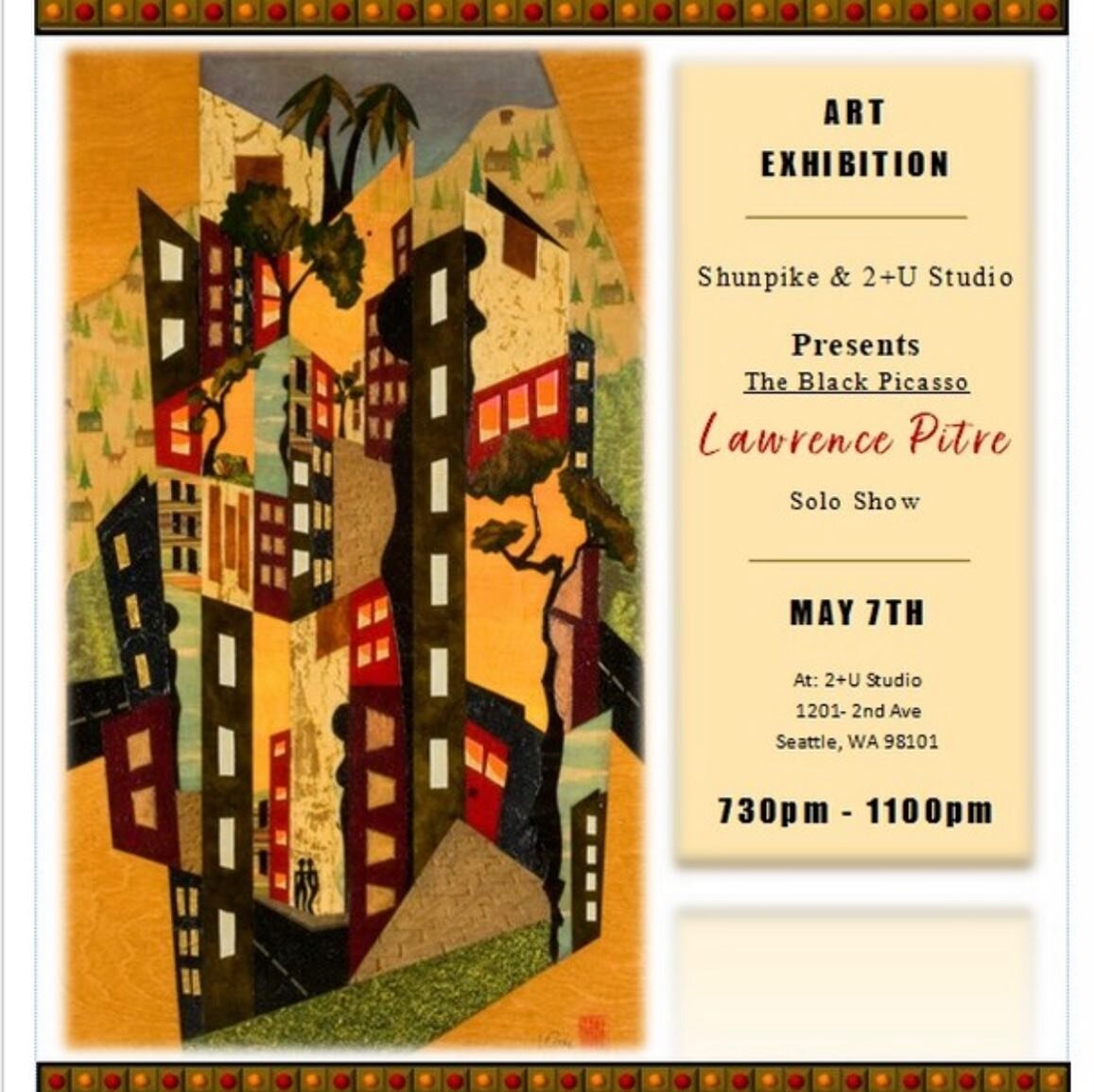 May 7th The Black Picasso @lcpitrefineart will be at 2+U Studio. Come and celebrate this opportunity to meet the artist and purchase local art. This will truly be an exciting night. Masks required.
.
.
#dumasdigital #seattle #seattleart #blackpicasso