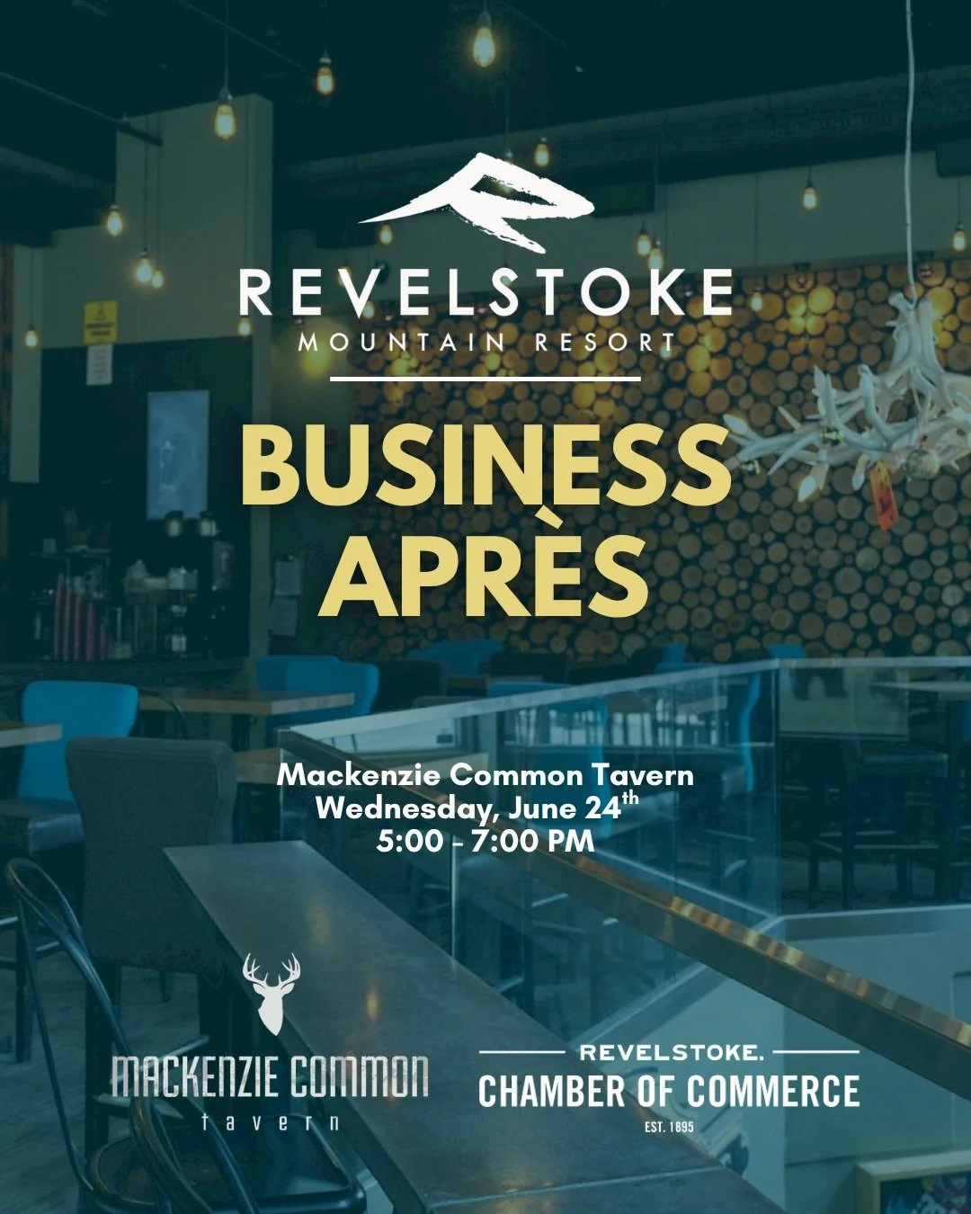 Coming Up!

@revelstokemtnresort are hosting a Business Apr&egrave;s at the Mackenzie Tavern!

Our last Apr&egrave;s here was a blast -  a chance to meet the RMR team, hear Mountain updates, and network over great food and drinks - expect more of the
