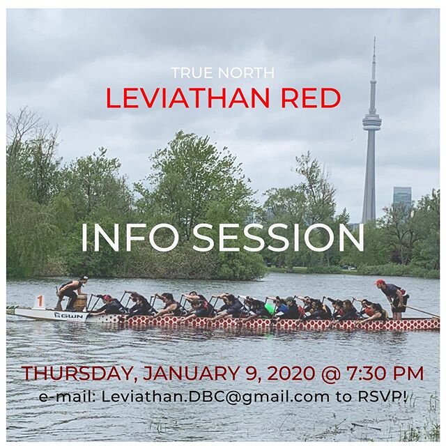 Introducing True North Leviathan Red, our club&rsquo;s newest mixed recreational-development crew. Come to our info session this coming Thursday, January 9th @ 7:30 PM (downtown location). DM or e-mail is at Leviathan.DBC@gmail.com to RSVP and for lo