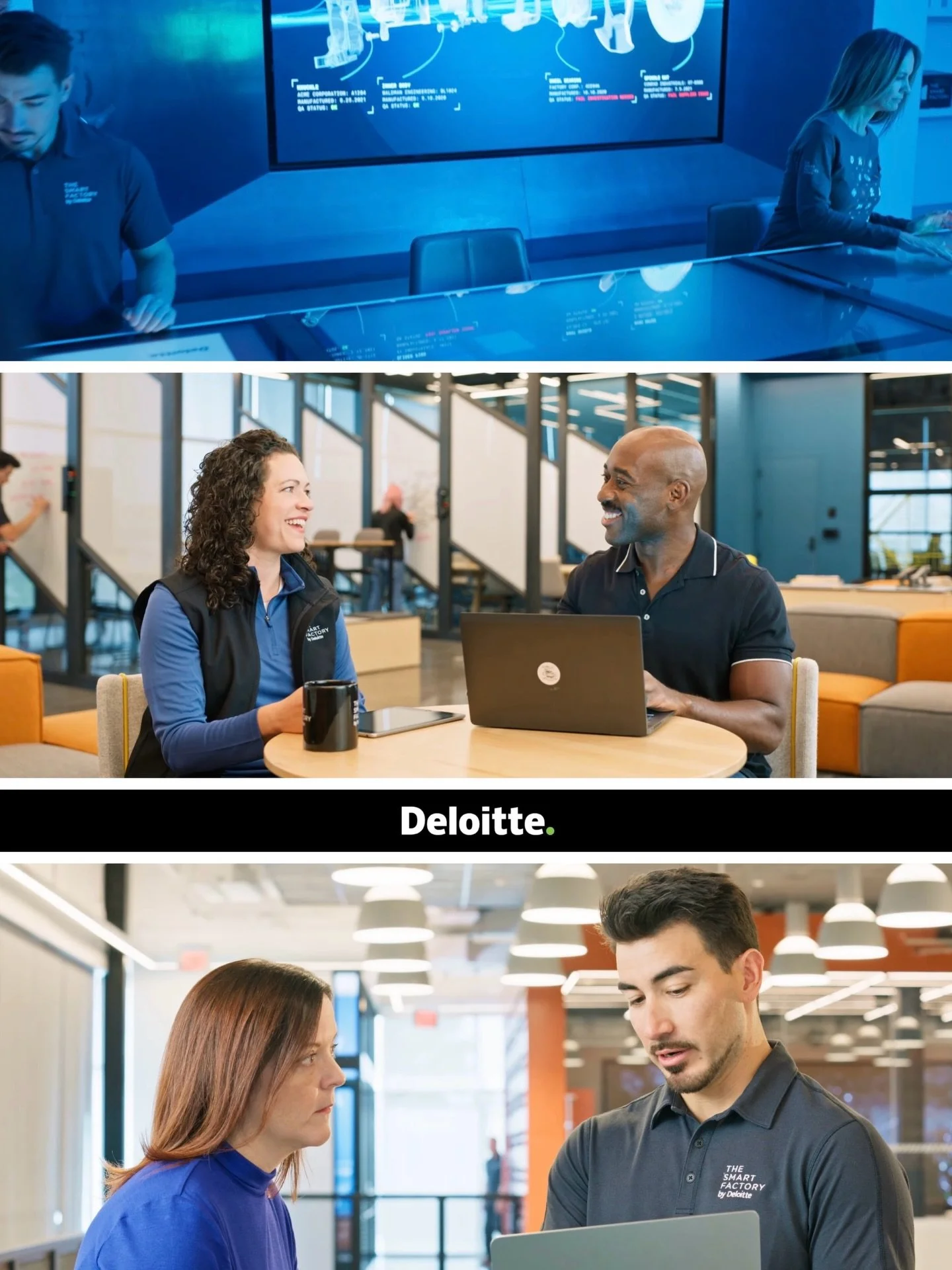 A few screen grabs from a @deloitte commercial featuring talent booked through M&amp;I 🎥