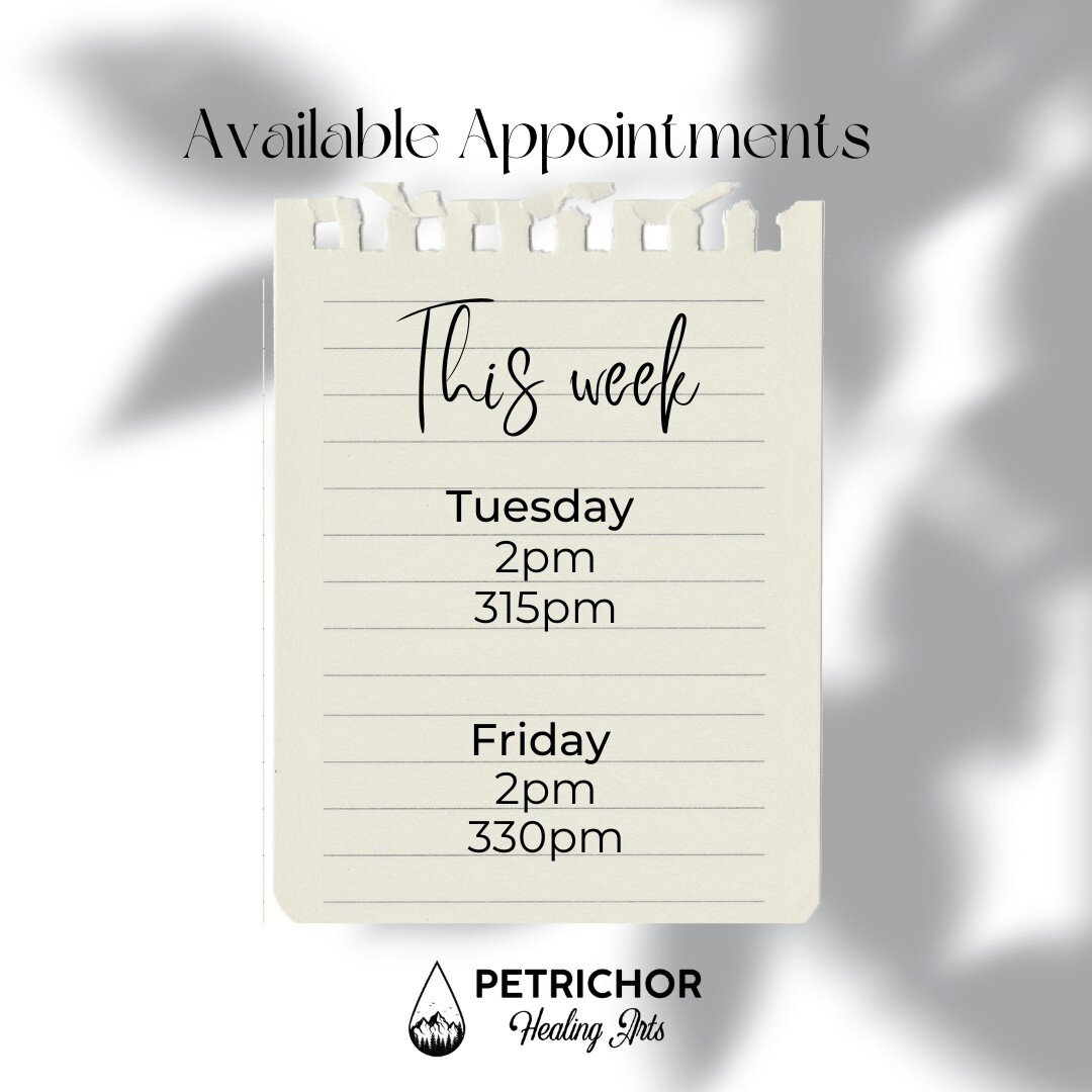 In need of some relief from the busyness of life? I got you! Come see me this week for some relax and rescue time! 
Book online at Petrichor-HealingArts.com or text me at 253-256-5544

 #settheintention #takeabreak #relaxationtime #selfcarematters #w