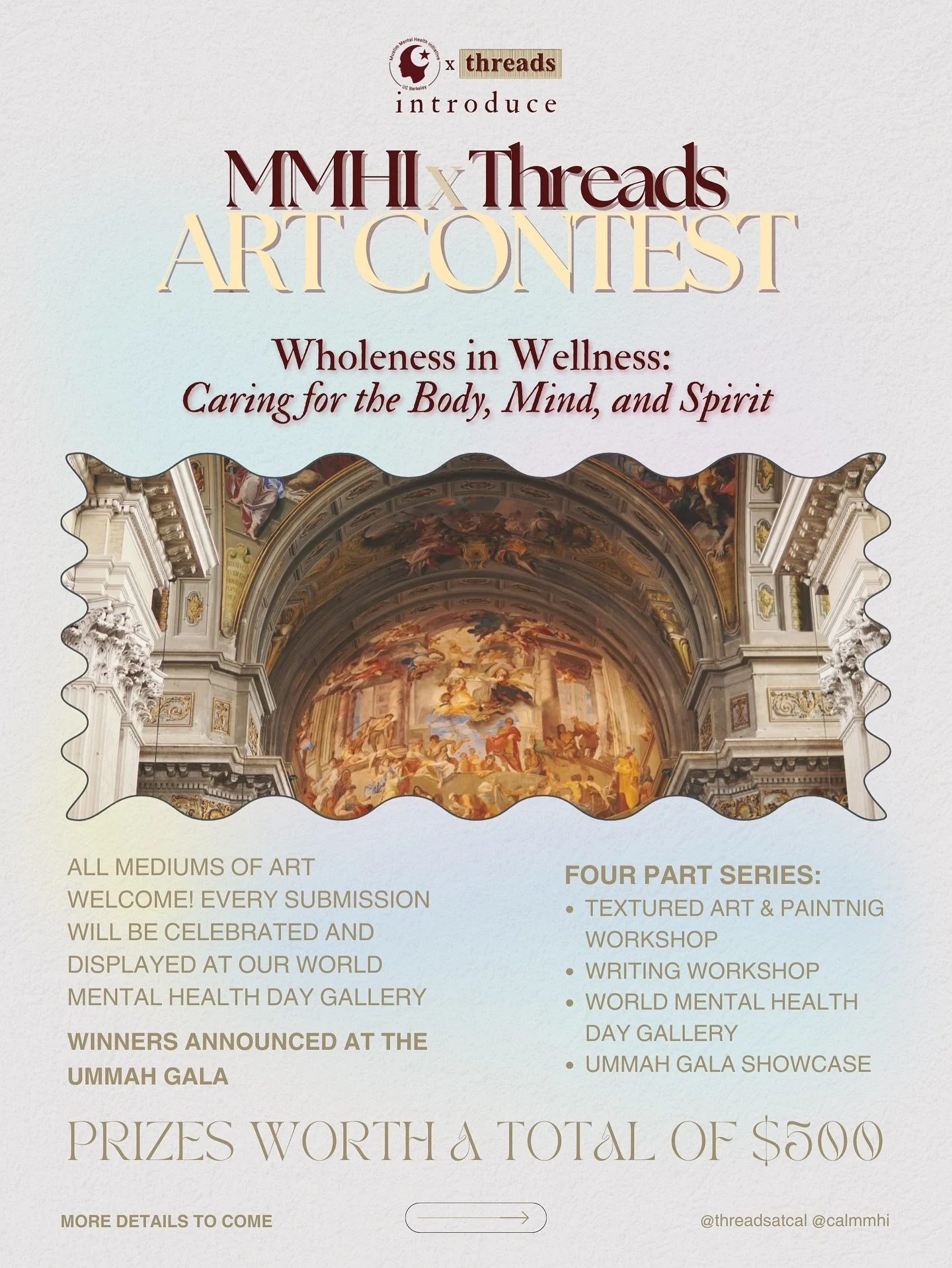 MMHI x Threads: Art Contest 🖼️

The Prophet ﷺ said: &ldquo;There is no blessing after faith greater than wellness.&rdquo; (Tirmidhi) ⏳

In that spirit, we invite you to reflect on wellness&mdash;mental, physical, and spiritual through art in all med