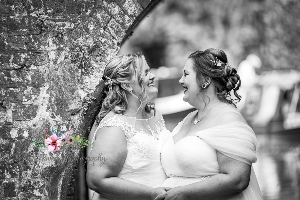 LGBTQ+ two brides couple portrait