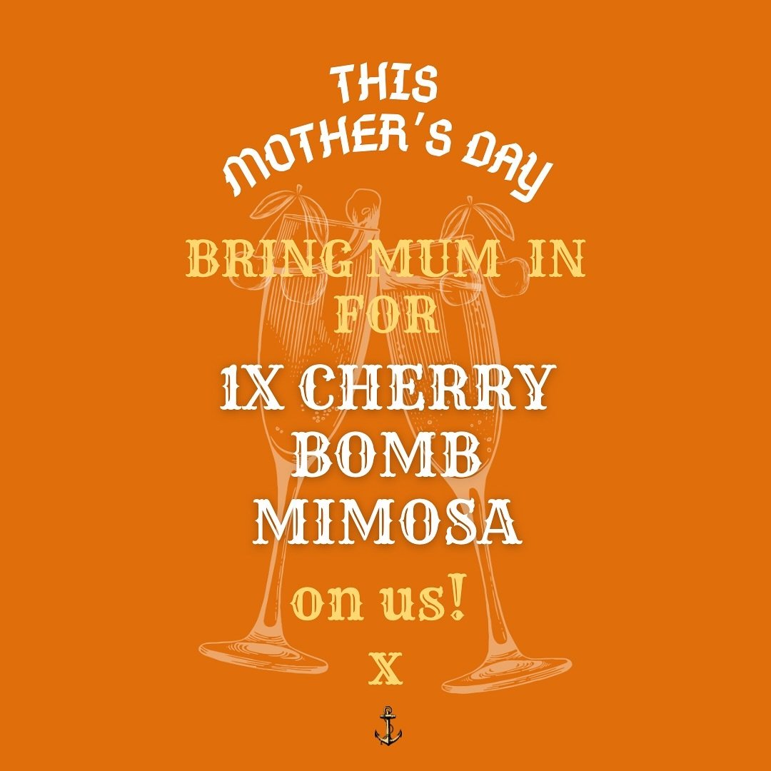 Next Sunday we&rsquo;ll be sharing some love for all the mums! Bring mum in to grab this cheery twist on the classic mimosa &mdash; with maraschino cherry juice 🍒🥂❤️ Our treat! x