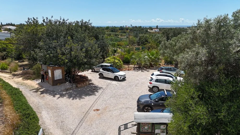 New large parking area at the Orchard of Flavours botanical garden, May 2026