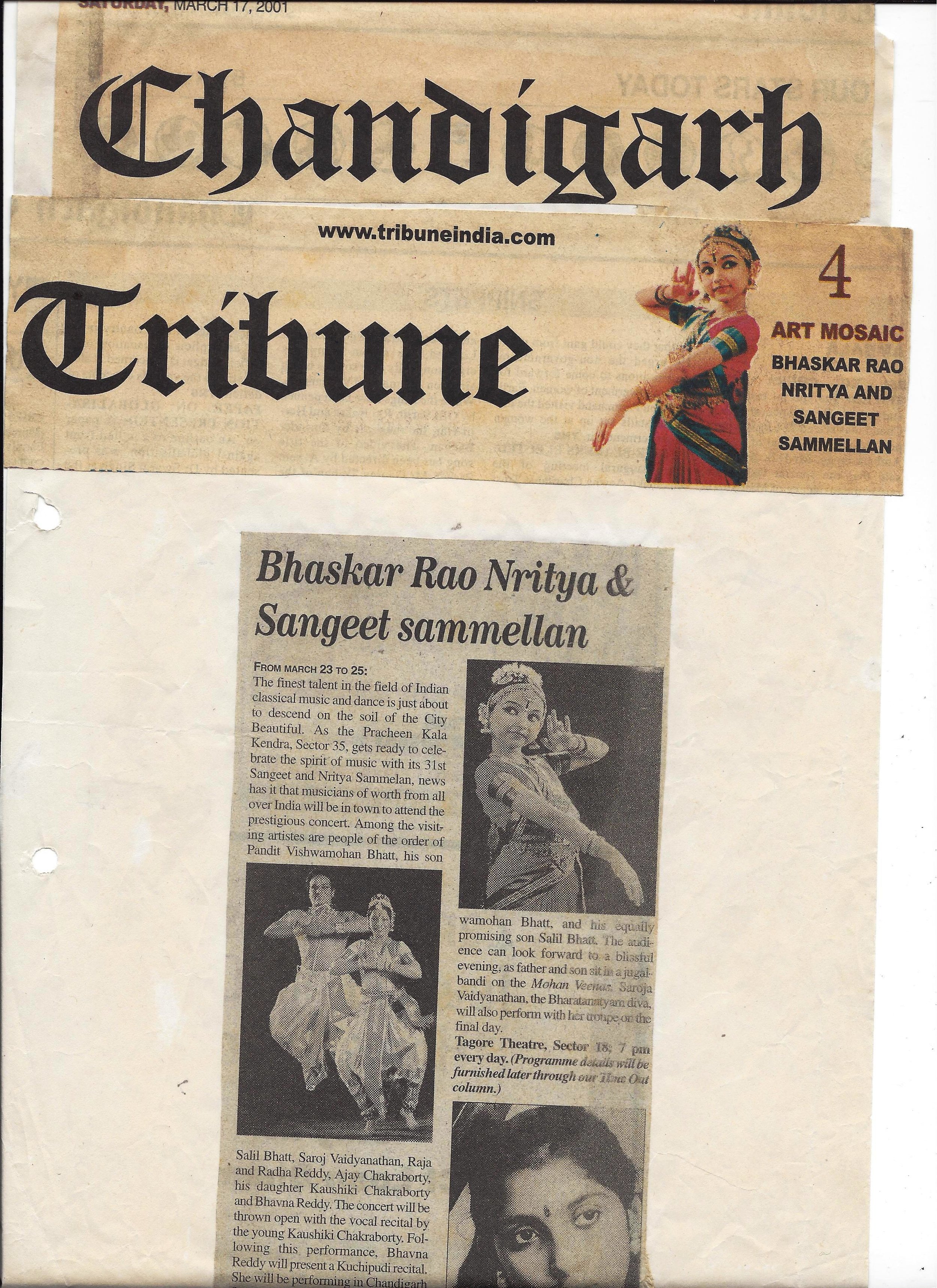 Chandigarh Tribune 2001