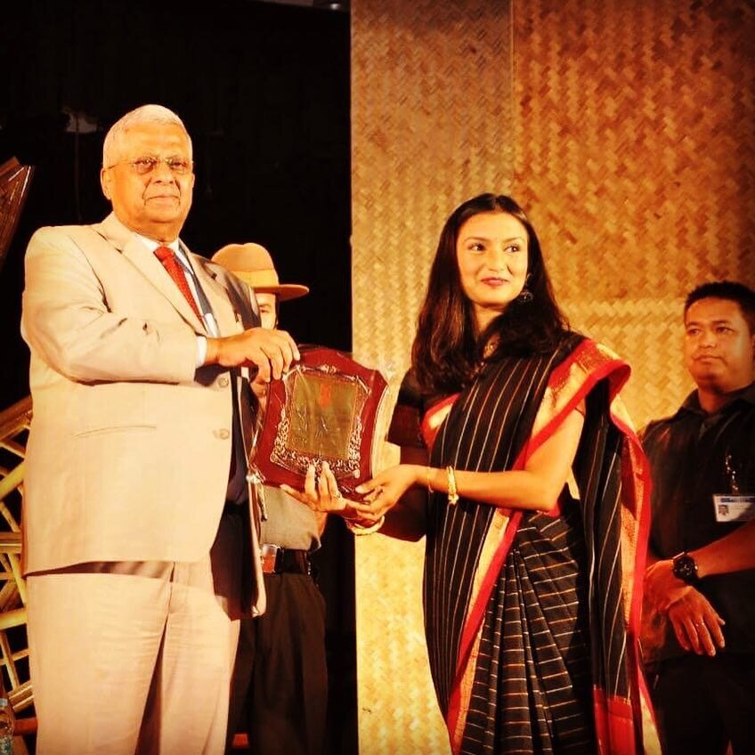 Receiving National Award Sangeet Natak Akademi Bismillah Khan Yuva Puraskar