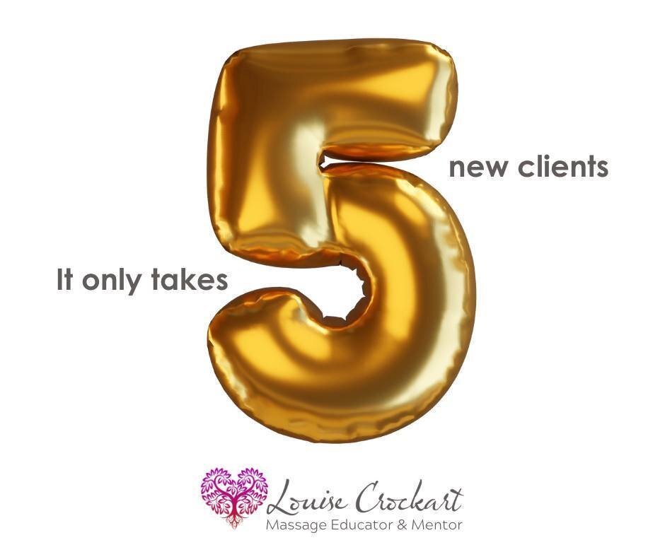 Yes, that&rsquo;s right, it only takes 5 new clients to pay for your Abdominal Therapy training. And that only takes account of initial treatments! The number may actually be much lower when each new client will probably come more than once after the