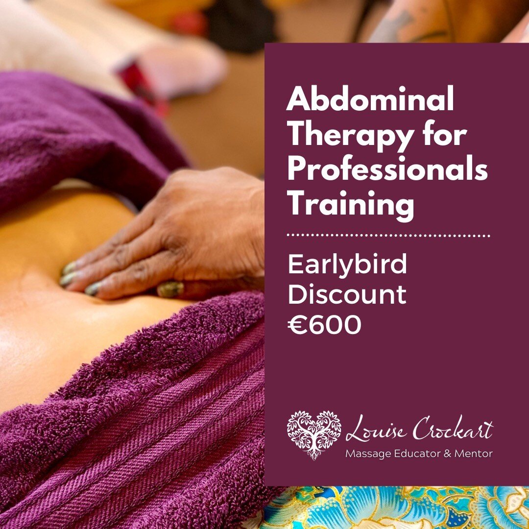 Abdominal Therapy training now comes with an early bird discount! Snap up this opportunity and come join the class.

You&rsquo;ll learn how Abdominal Therapy can help release a tight diaphragm which reduces many stress related conditions and helps to