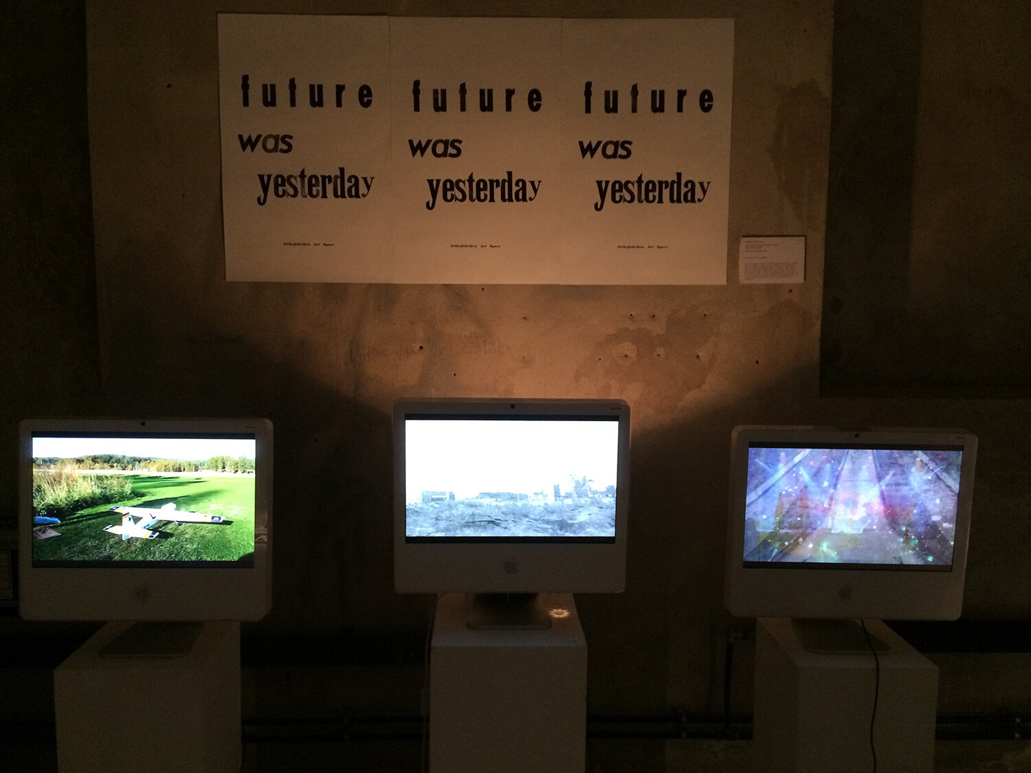 Photo from the exhibition "Drone Visions" at Färgfabriken, (c) Maria Lindström, 2018