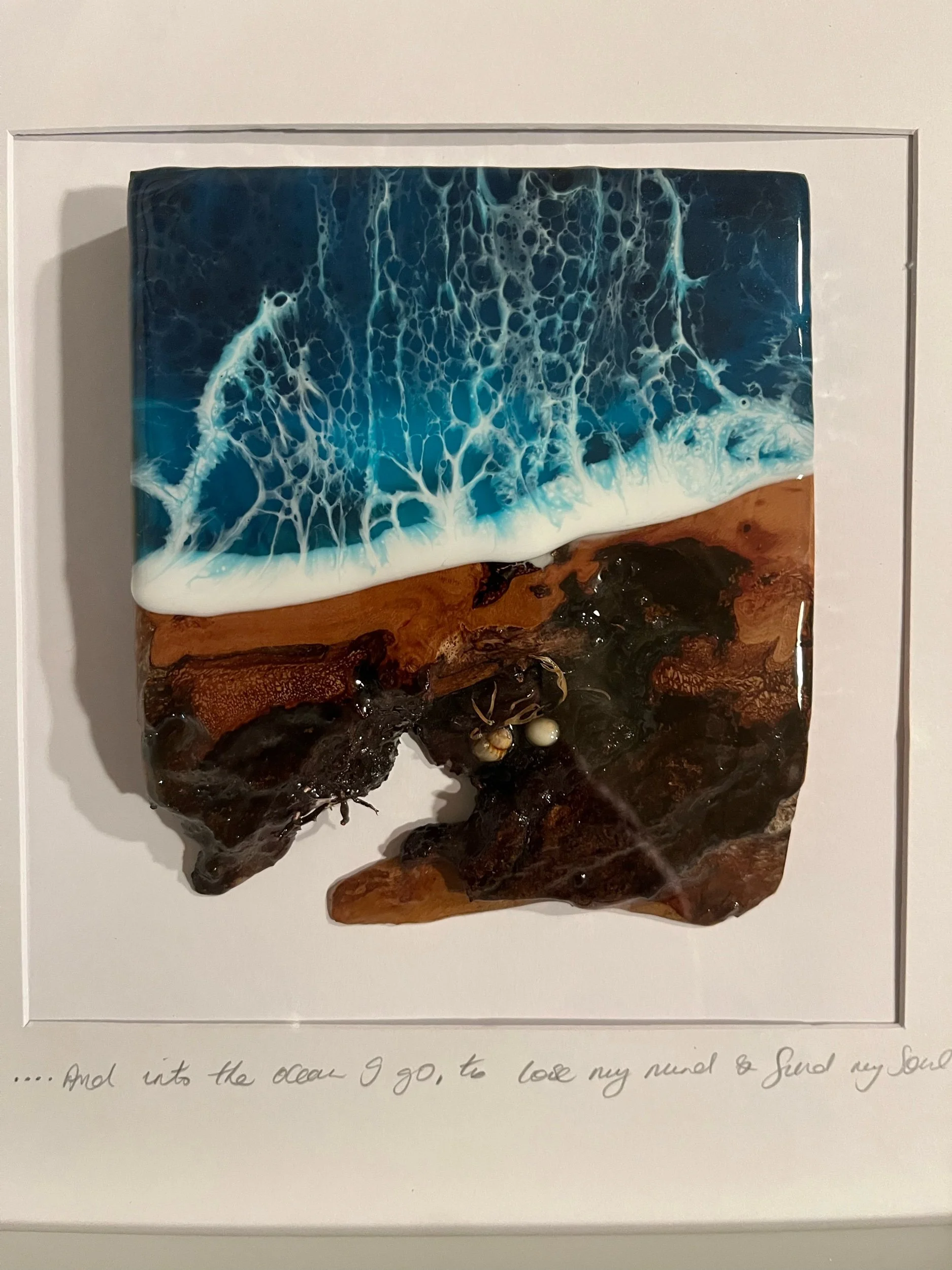 Wood and resin wall art