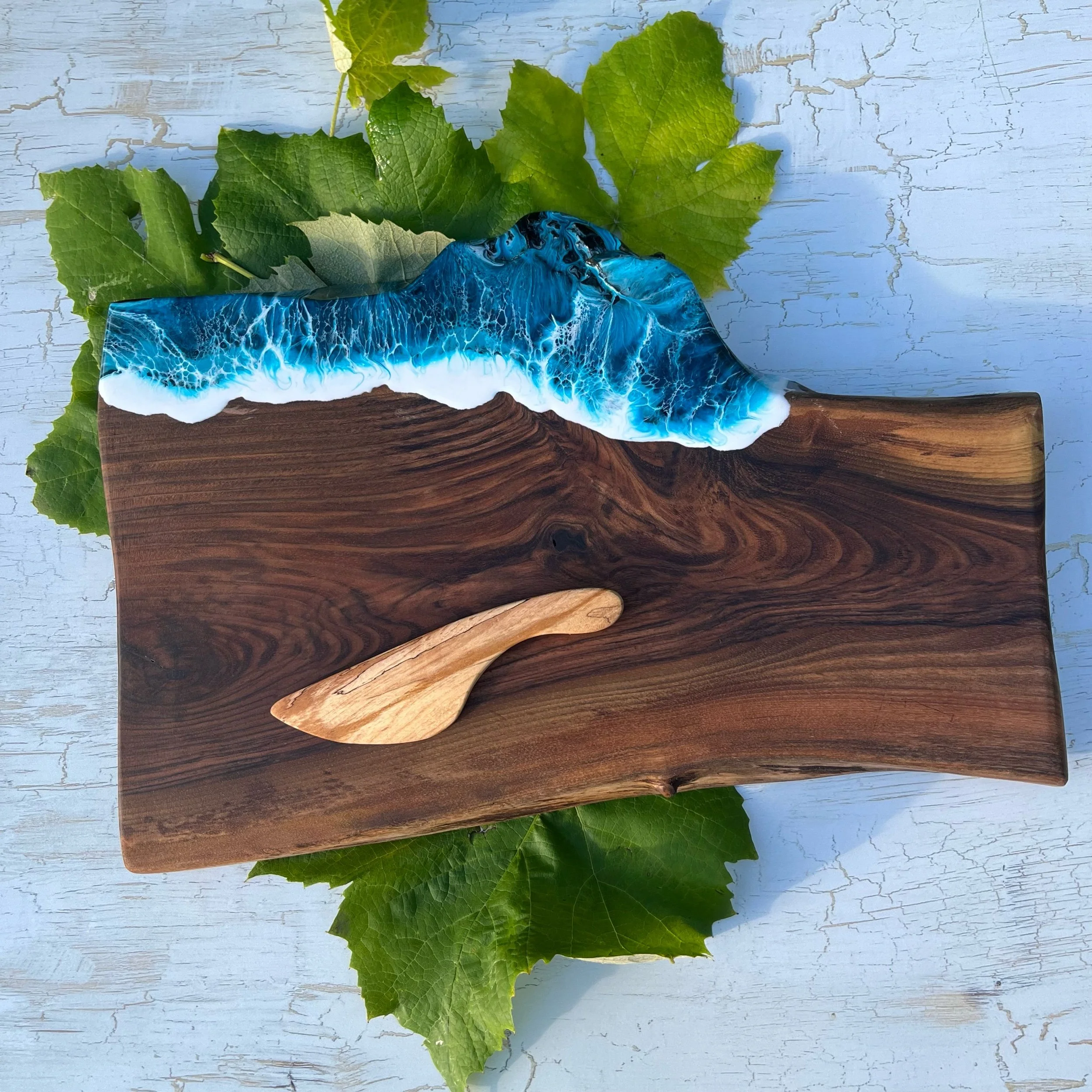 Irish Walnut and resin cheese board