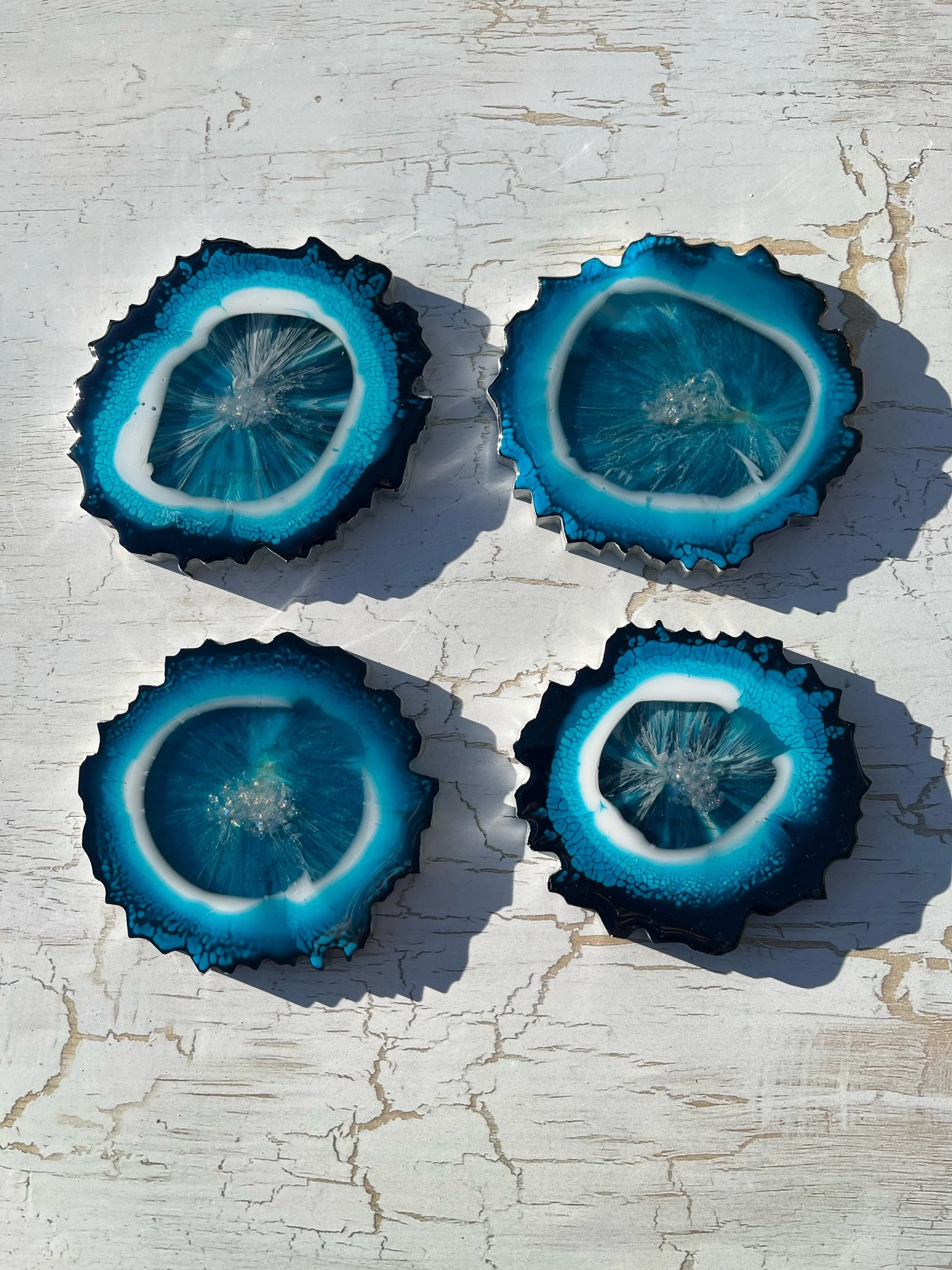 Agate Inspired Resin Coaster Set