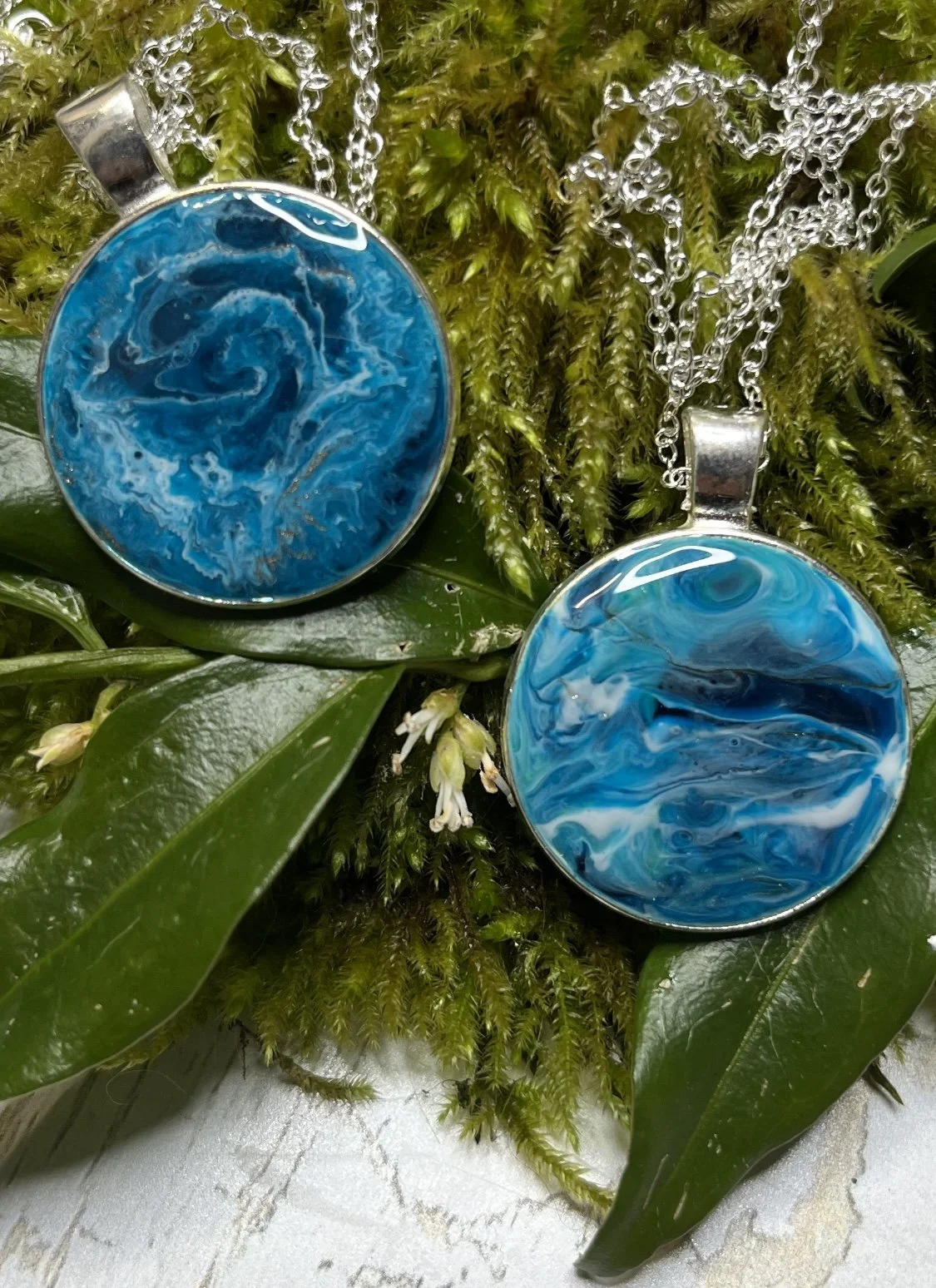 Resin Marbled Pendants