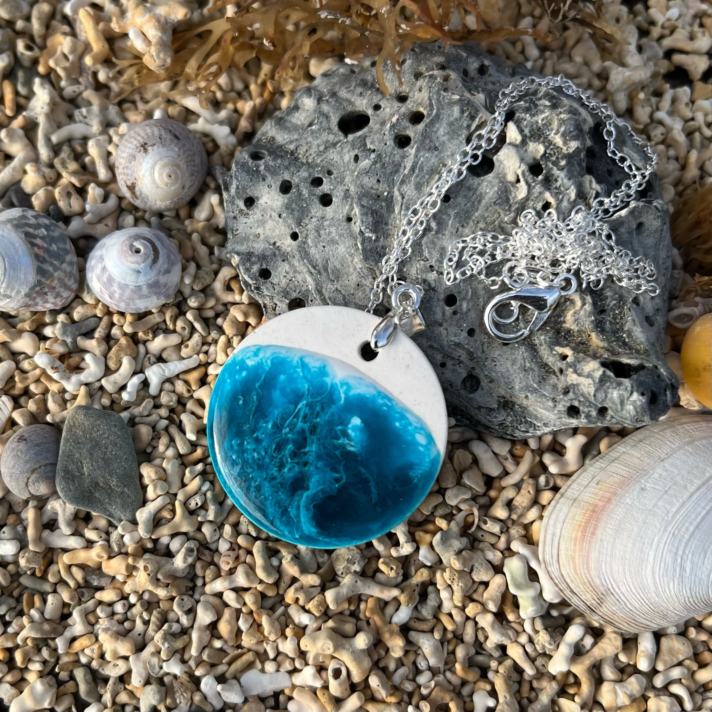 Resin and Jesmonite Pendant