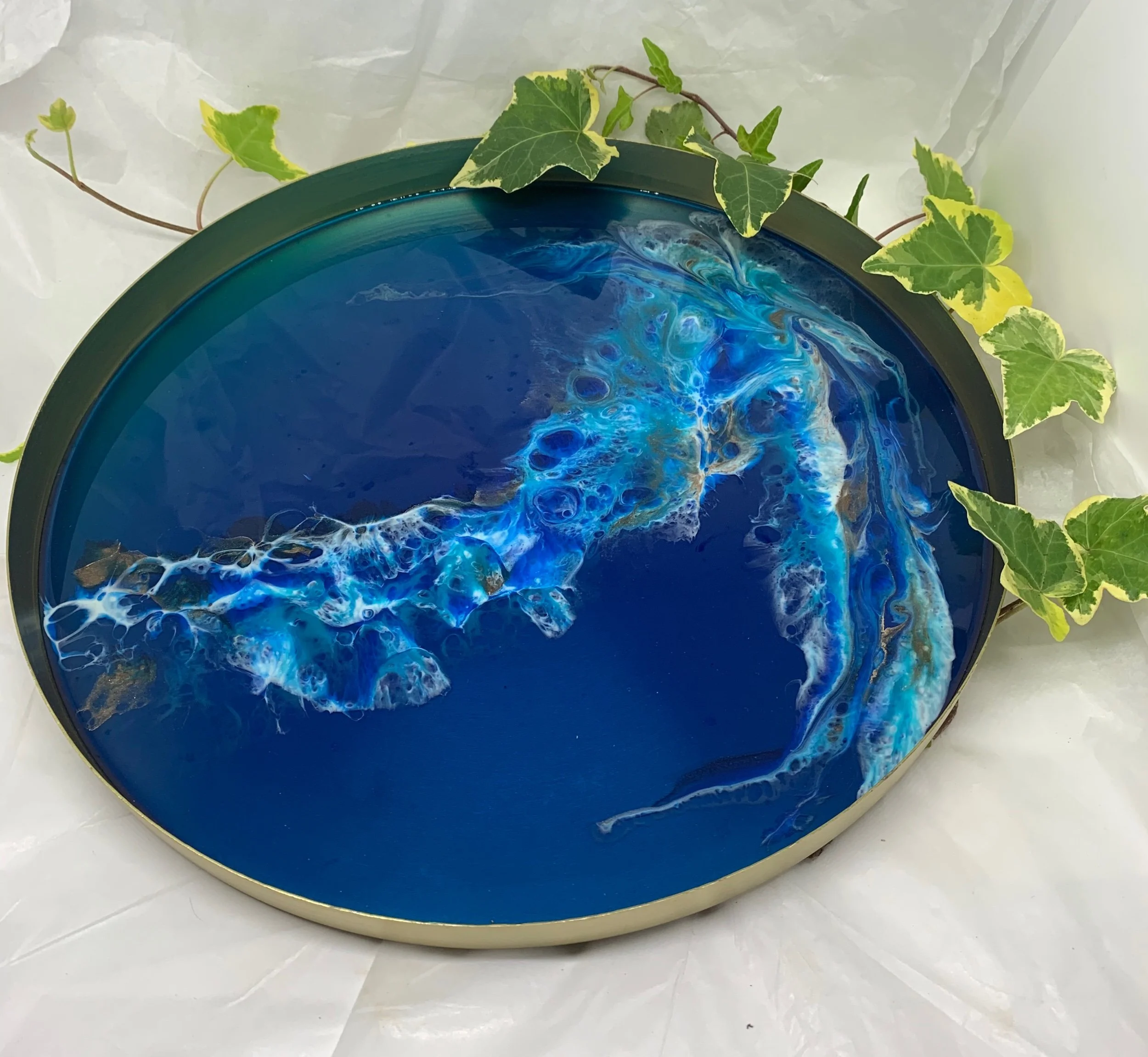 Resin serving tray