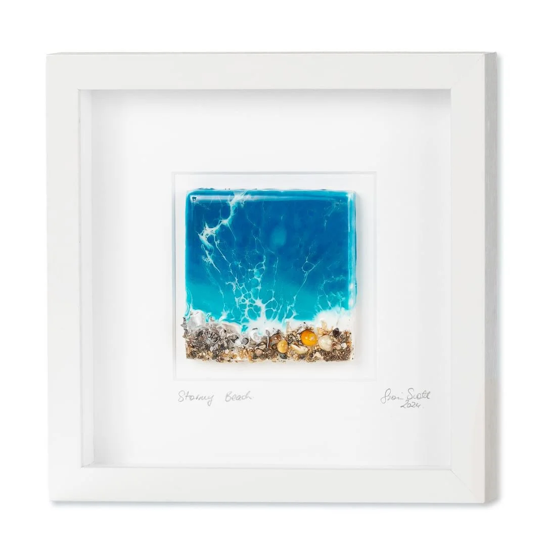 Ocean inspired resin wall art