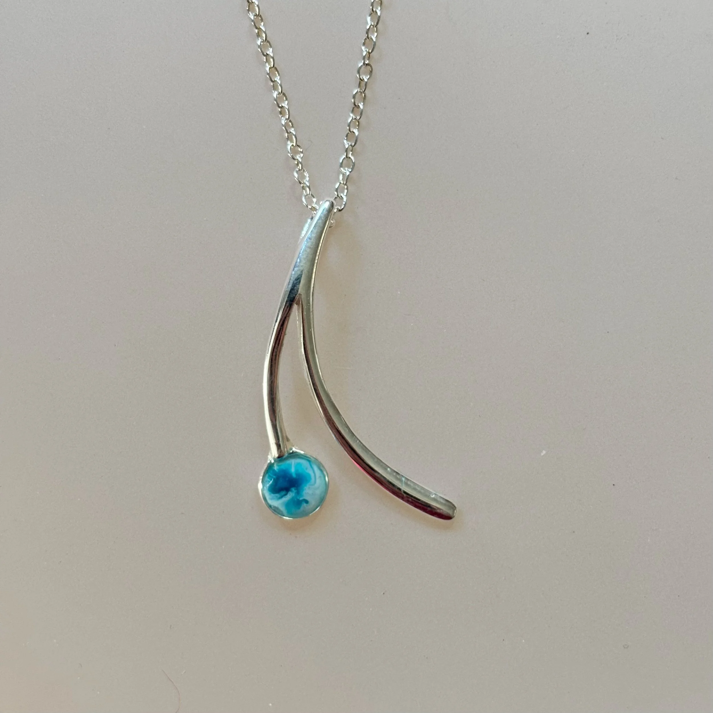 "Driftwood" Silver Pendant With Resin