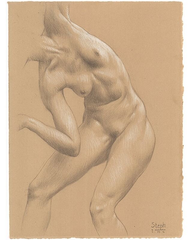 Steph (after a beautiful photograph of @steph_in_space by @kabirc)

3B pencil and white Prismacolor pencil on Rives BFK tan heavyweight printmaking paper
15&quot;x11&quot;
Sold