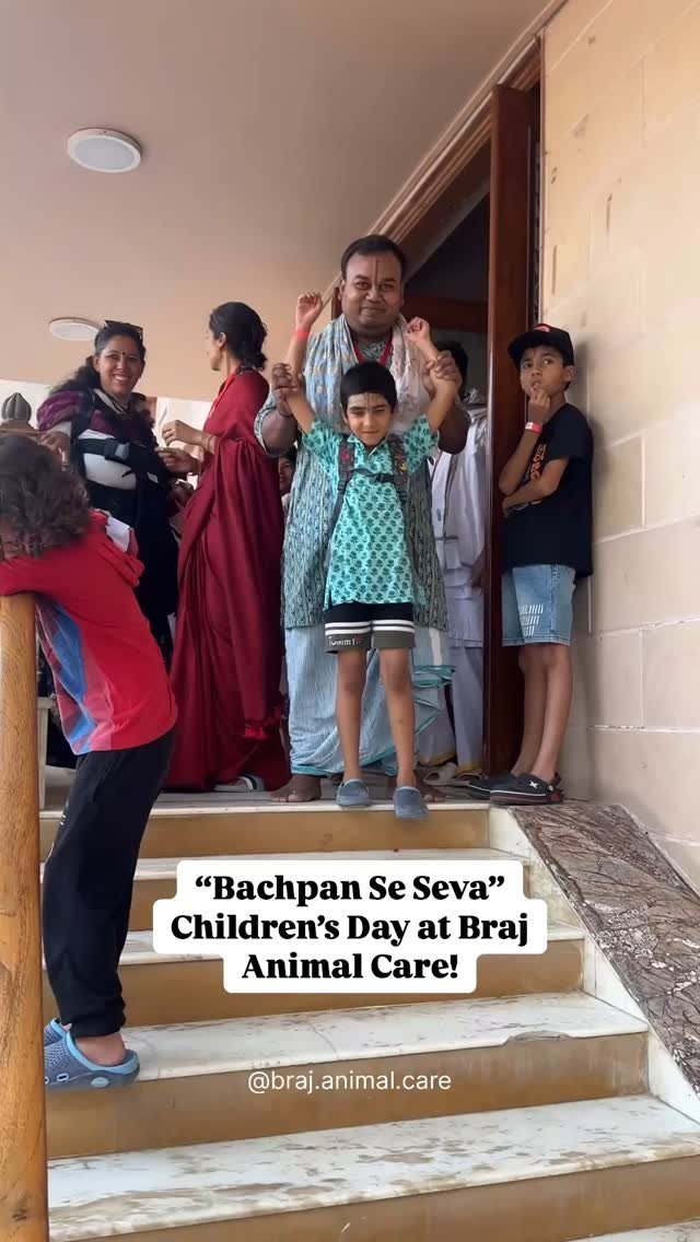 “Bachpan se Seva” is Braj Animal Care’s initiative to give chidren exposure to serving the animals in Shri Vrindavan Dham.
Our first “Bachpan se Seva” event was held on May 11th, 2025. During the program, our children