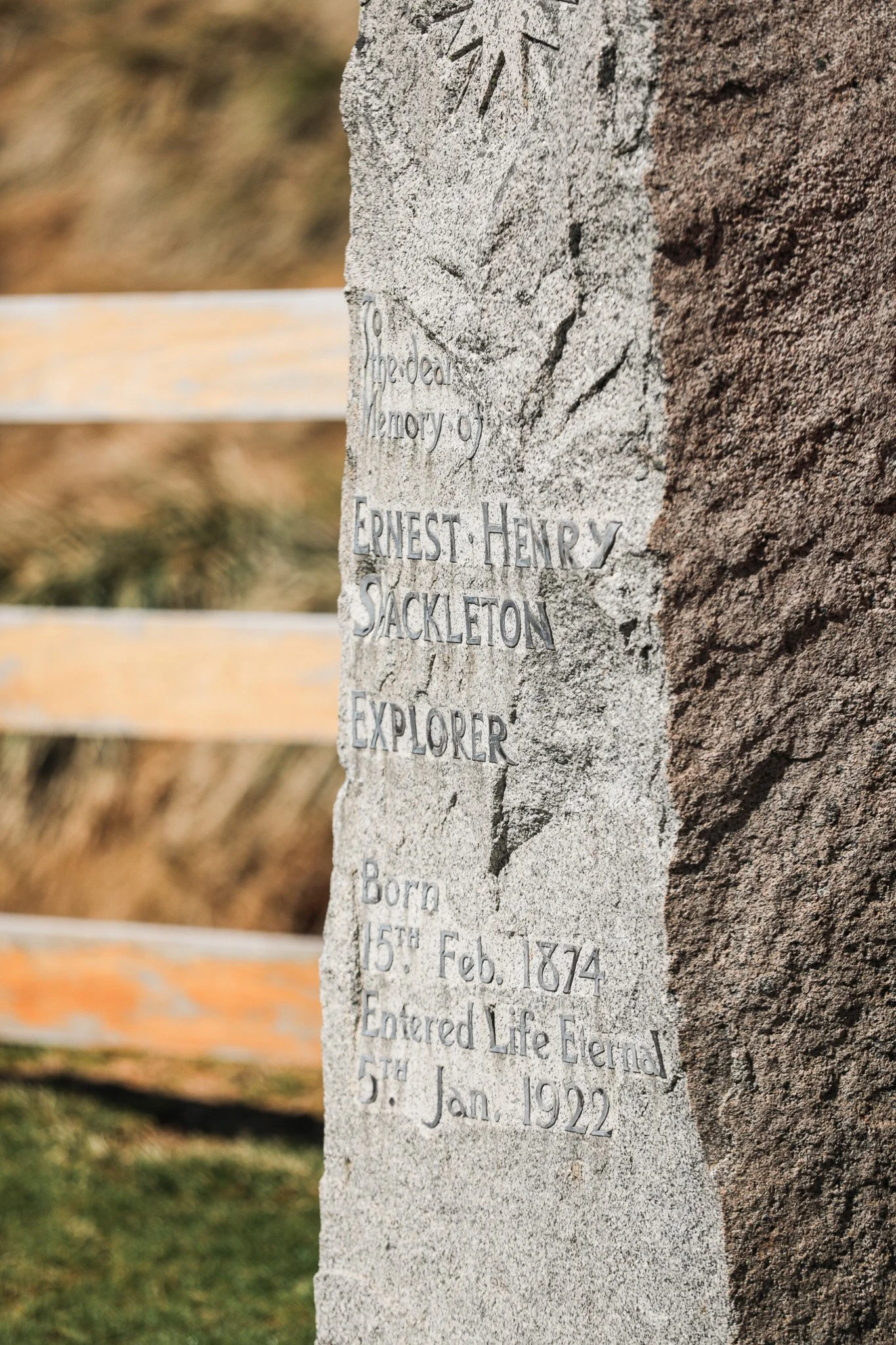 The gravestone/gravesite of Sir Ernest Shackleton in the South Georgia Islands at Grytviken