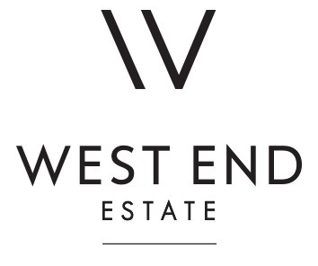 West End Estate logo with large stylized 'W' and 'V' letters above 'WEST END ESTATE' text.