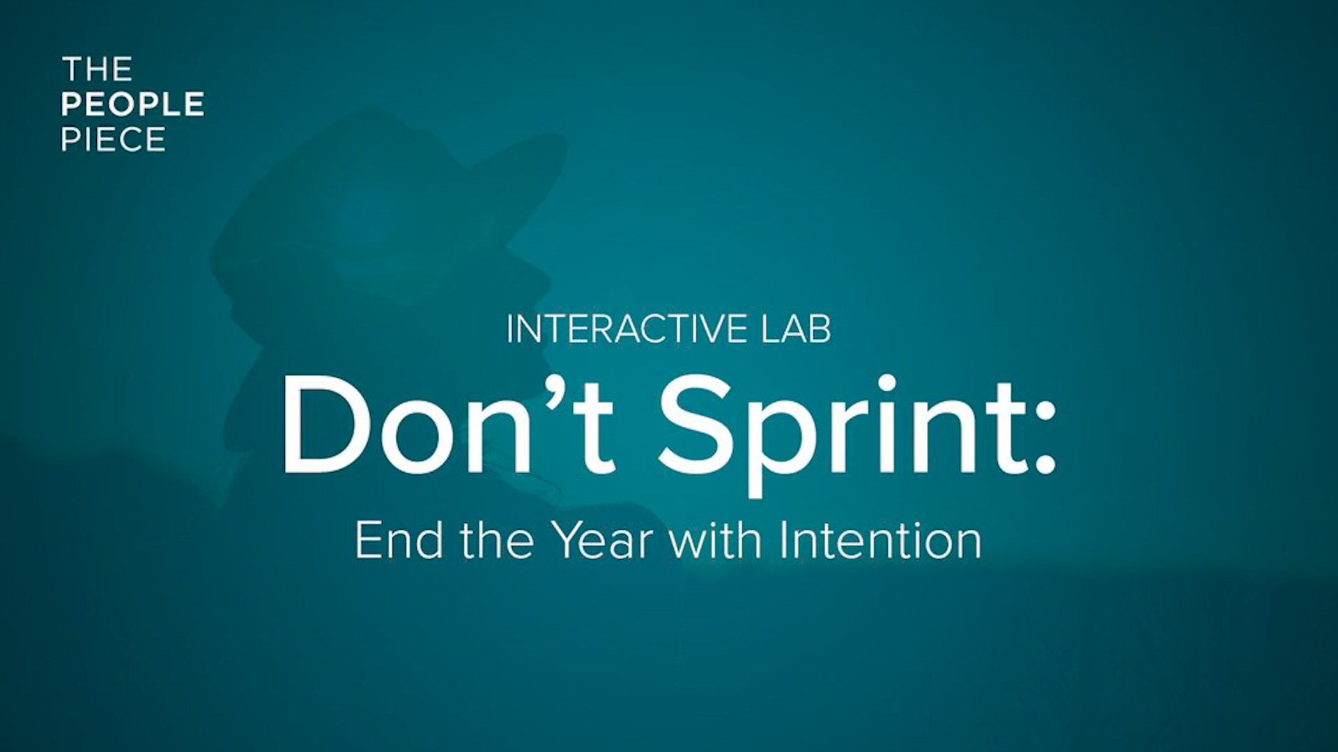 Don't Sprint: End the Year With Intention