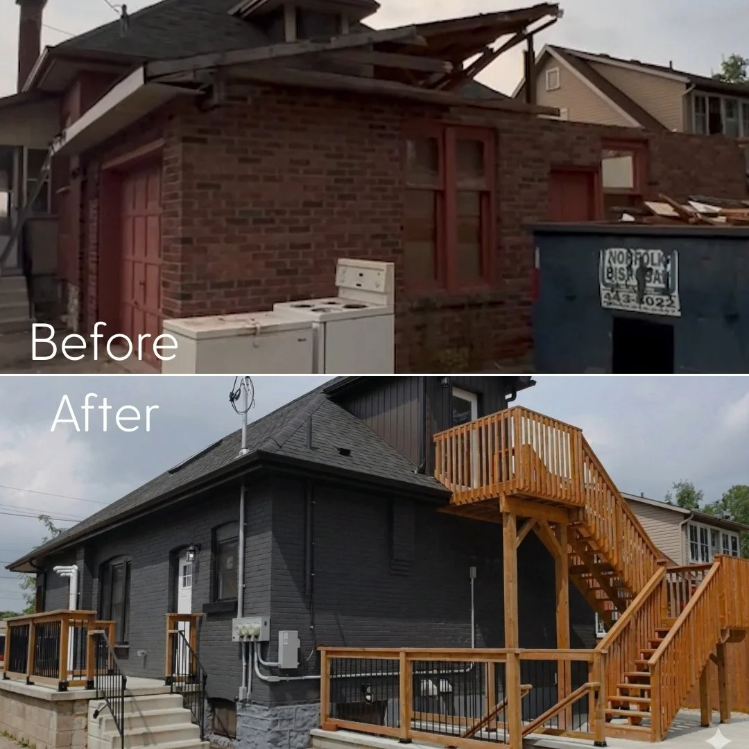BEFORE &amp; AFTER: Triplex in Simcoe, Ontario, made beautiful and fully compliant by our construction partners @darylborden_washngopro. Want to convert a duplex, triplex...eight plex? We'll complete your design, drawings, permit application and buil