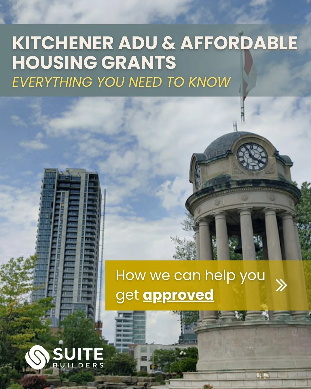 KITCHENER 🚨  New grant funding just announced for ADUs &amp; affordable housing. We want to help your project approved! We cover design, permits, grant docs and full construction all in one place. Book a free call to get started right away - funding