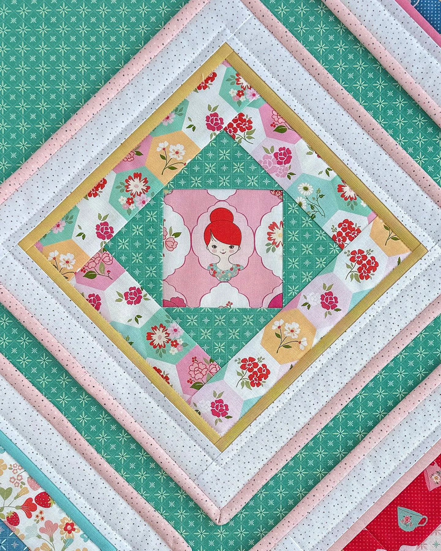 Poppie Cotton have outdone themselves again with the most darling collection: Rosy Cheeks!
The second I saw their main print, I just envisioned the girls framed elegantly and hanging up on the wall for all to see and enjoy. So&hellip; I made it real!