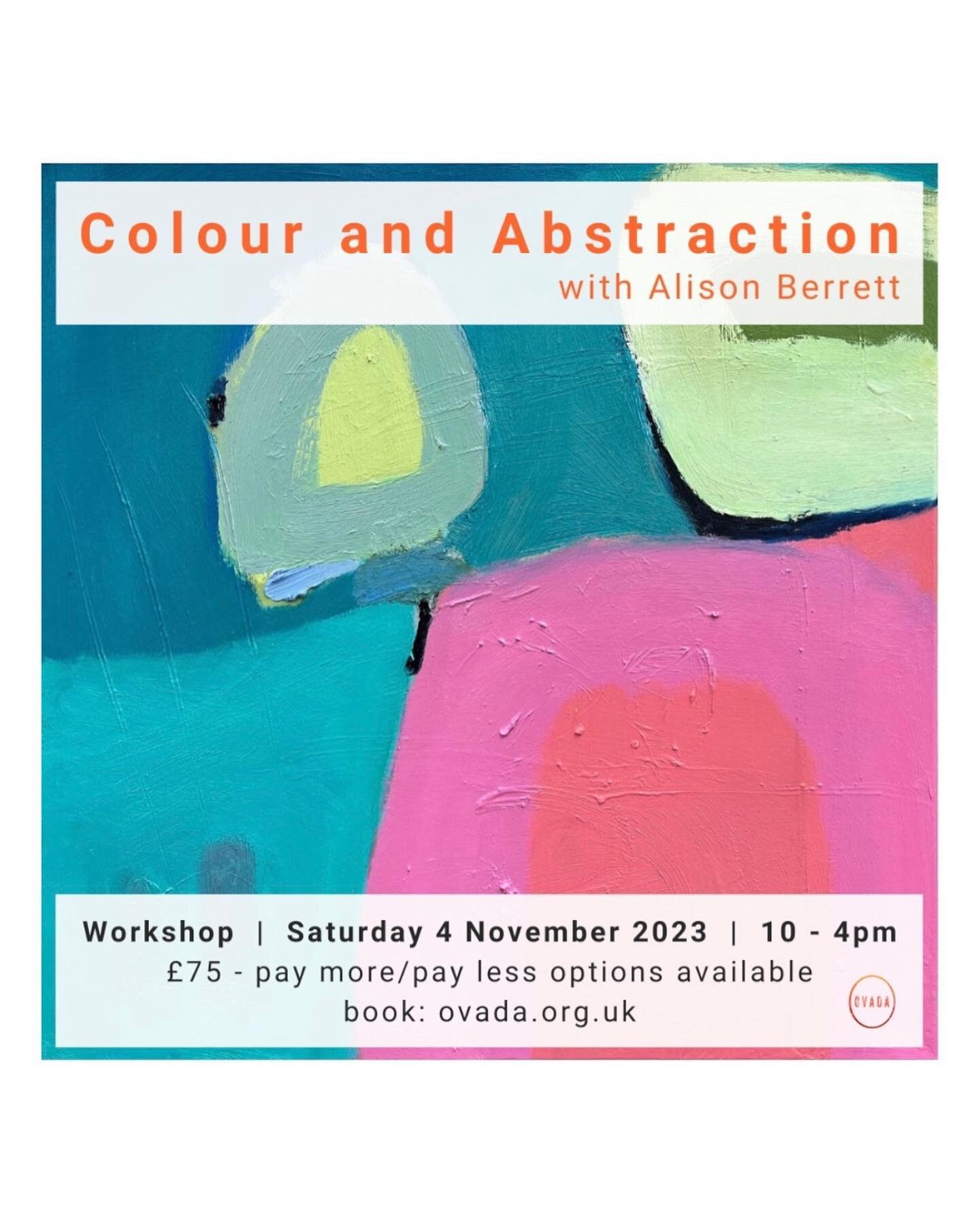 Excited to be working with @ovada_gallery running this workshop in a couple of weeks. If you&rsquo;d like to book a place just go to Ovada.org.uk and I&rsquo;ll see you on the day! 
.
.
.
.
.
#artcourse #colour #abstract #oxfordshire #oxfordshireartw