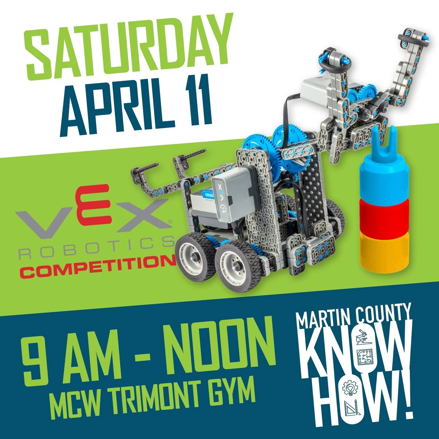 Robotics competition this Saturday in Trimont! 

Elementary students from across Martin County, Minn., will be teaming up for an energetic robotics competition at MCW Trimont Elementary the morning of Saturday, April 11th -- and spectators of all age